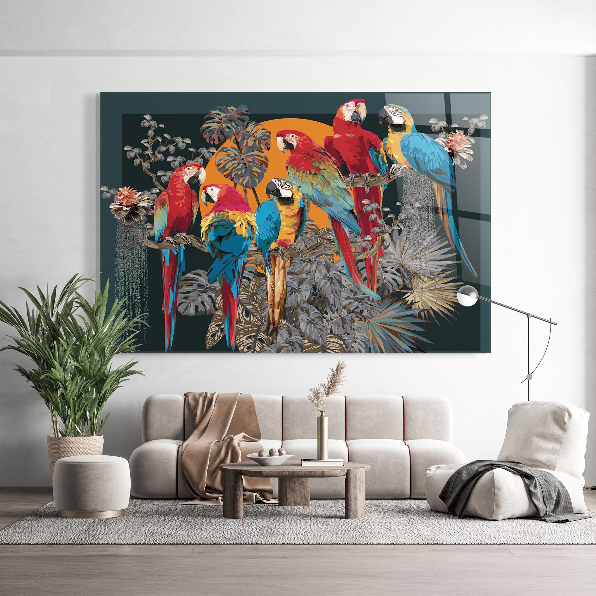 Glasbild Family Parrot mockup 9