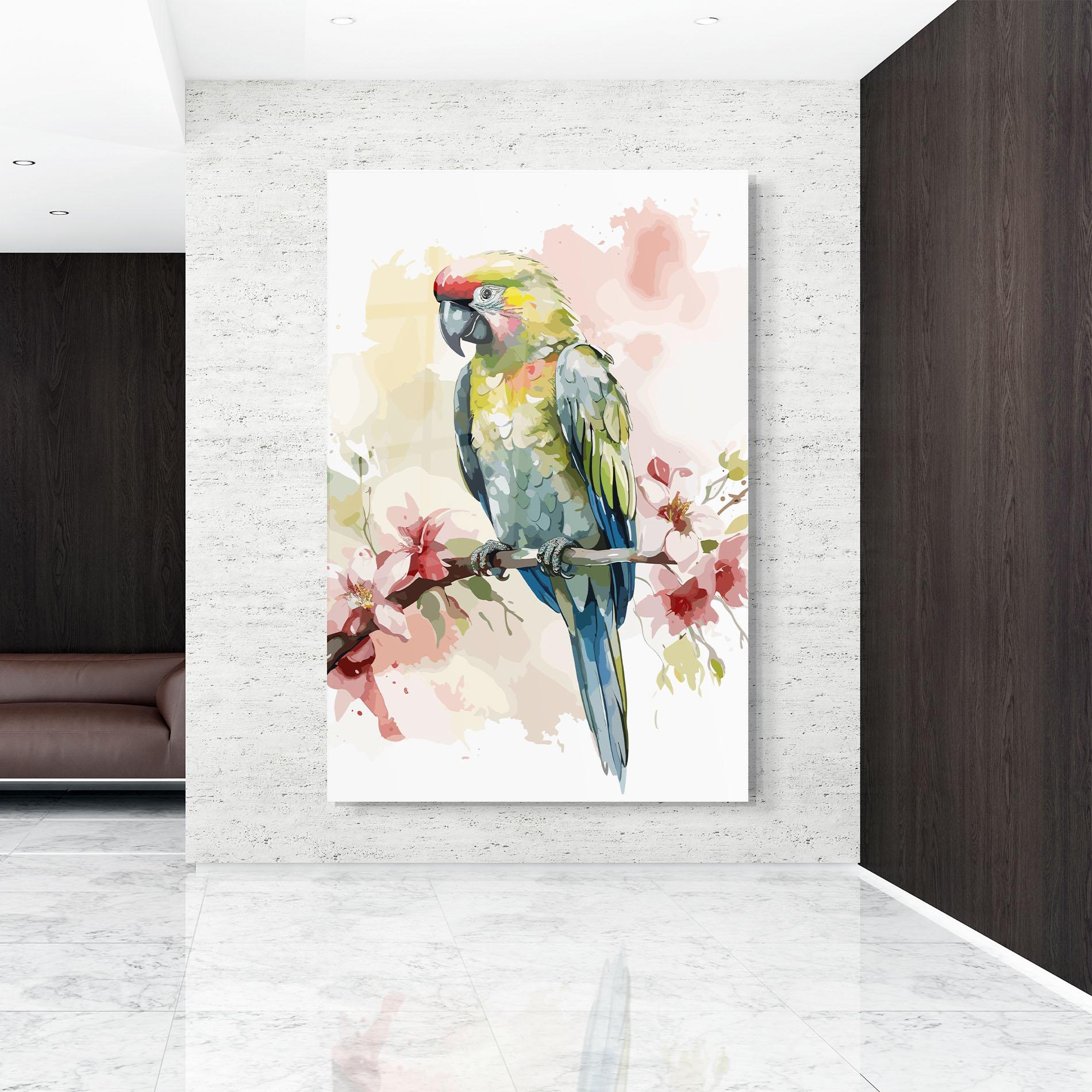 Glasbild Beautiful Parrot mockup 9