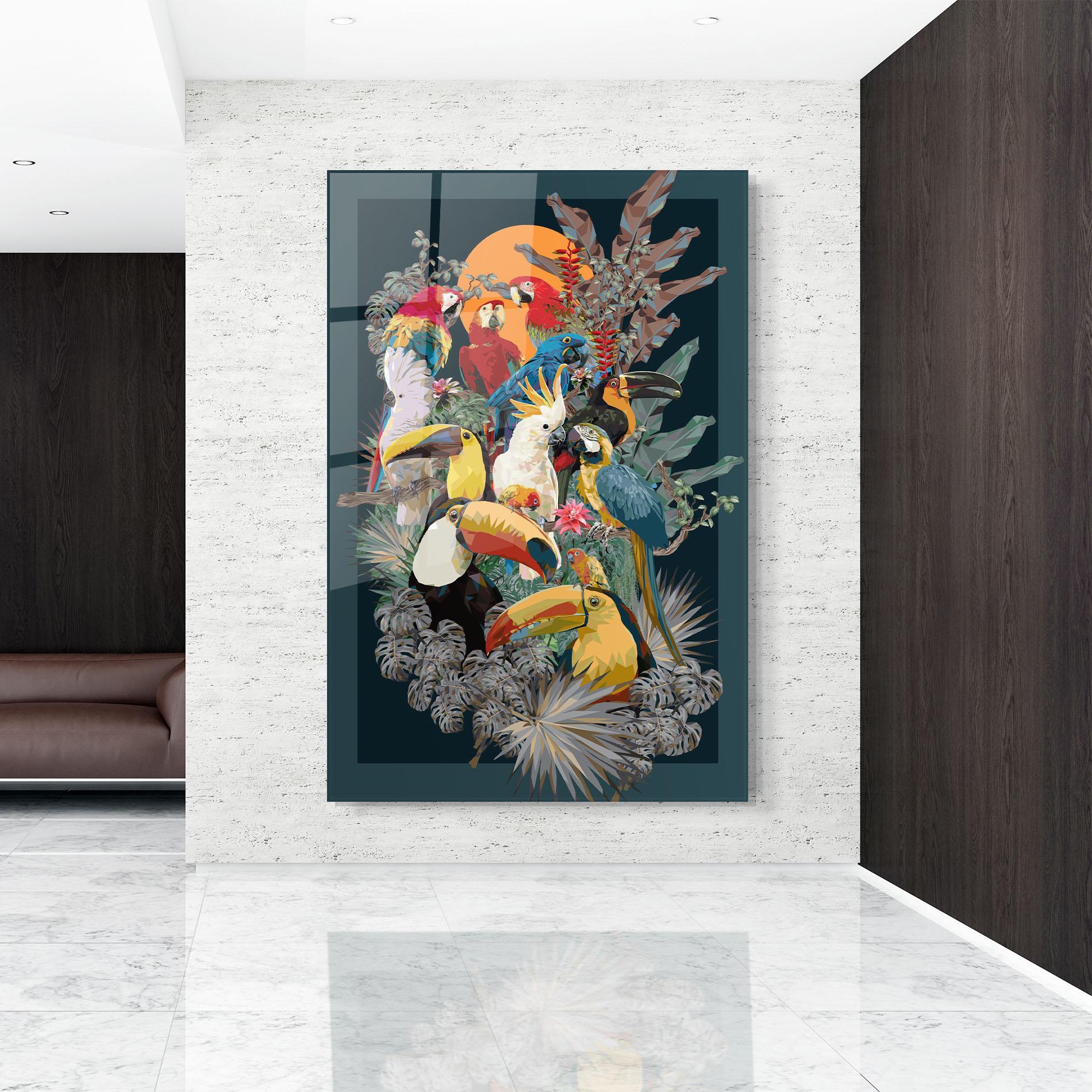 Glasbild Birds And Plants mockup 9