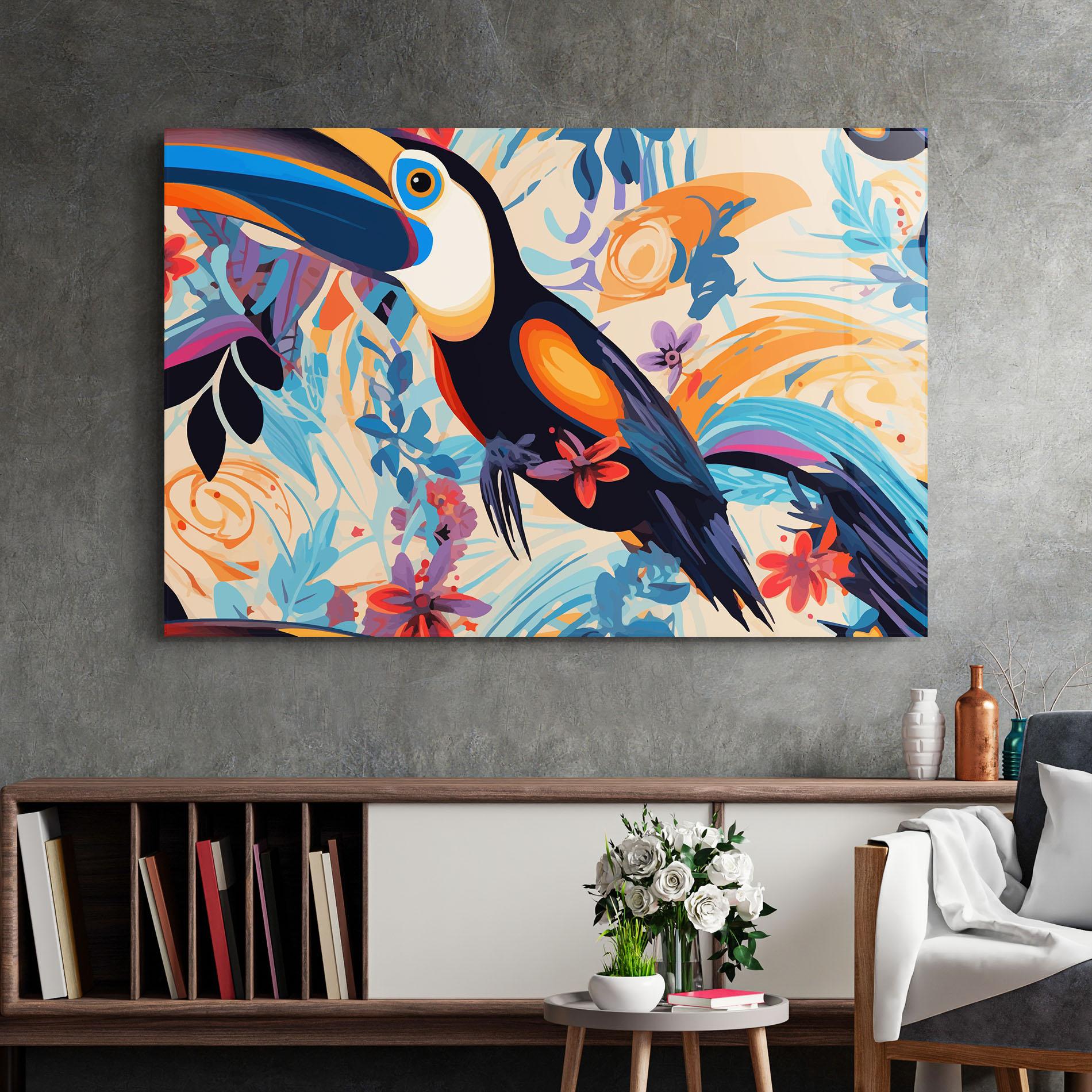 Glasbild Colorful Toucan mockup 2