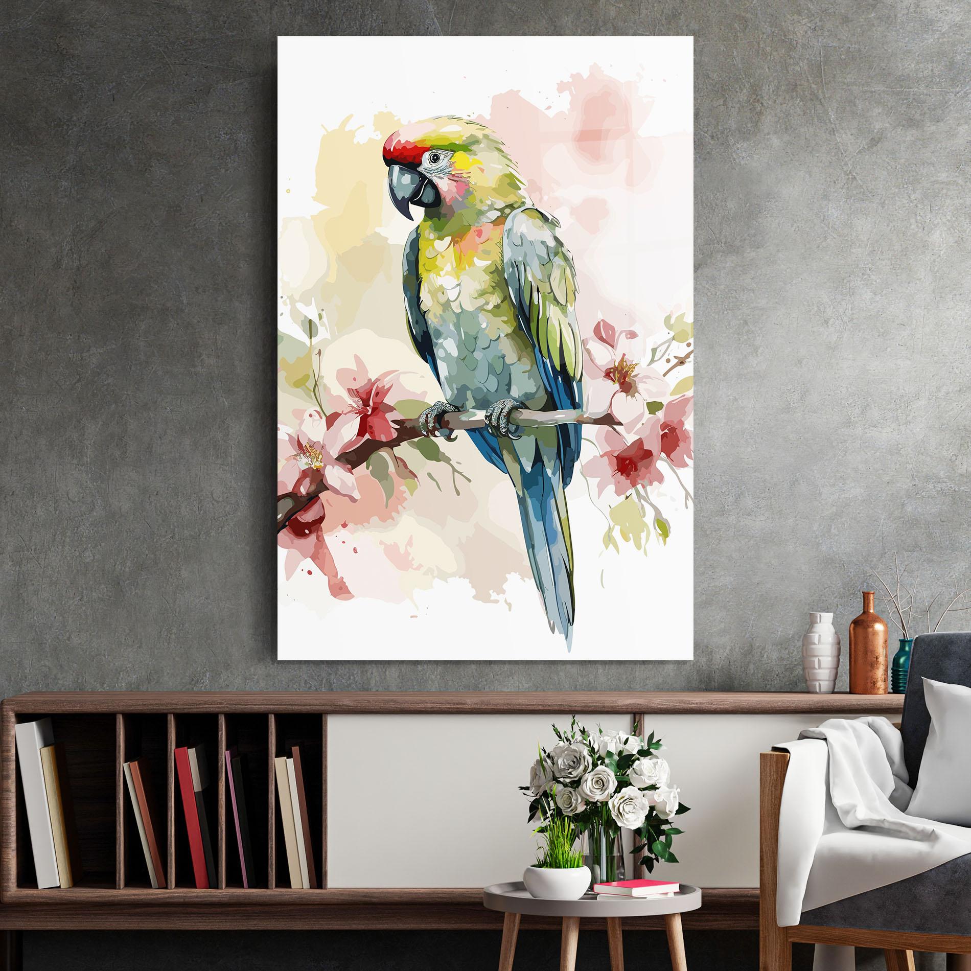 Glasbild Beautiful Parrot mockup 2