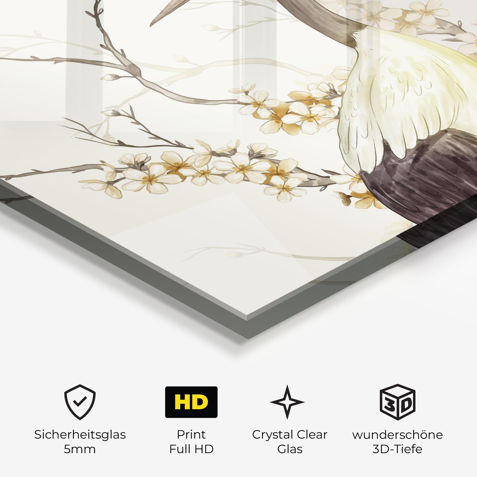 Glasbild Asian Bird mockup 3