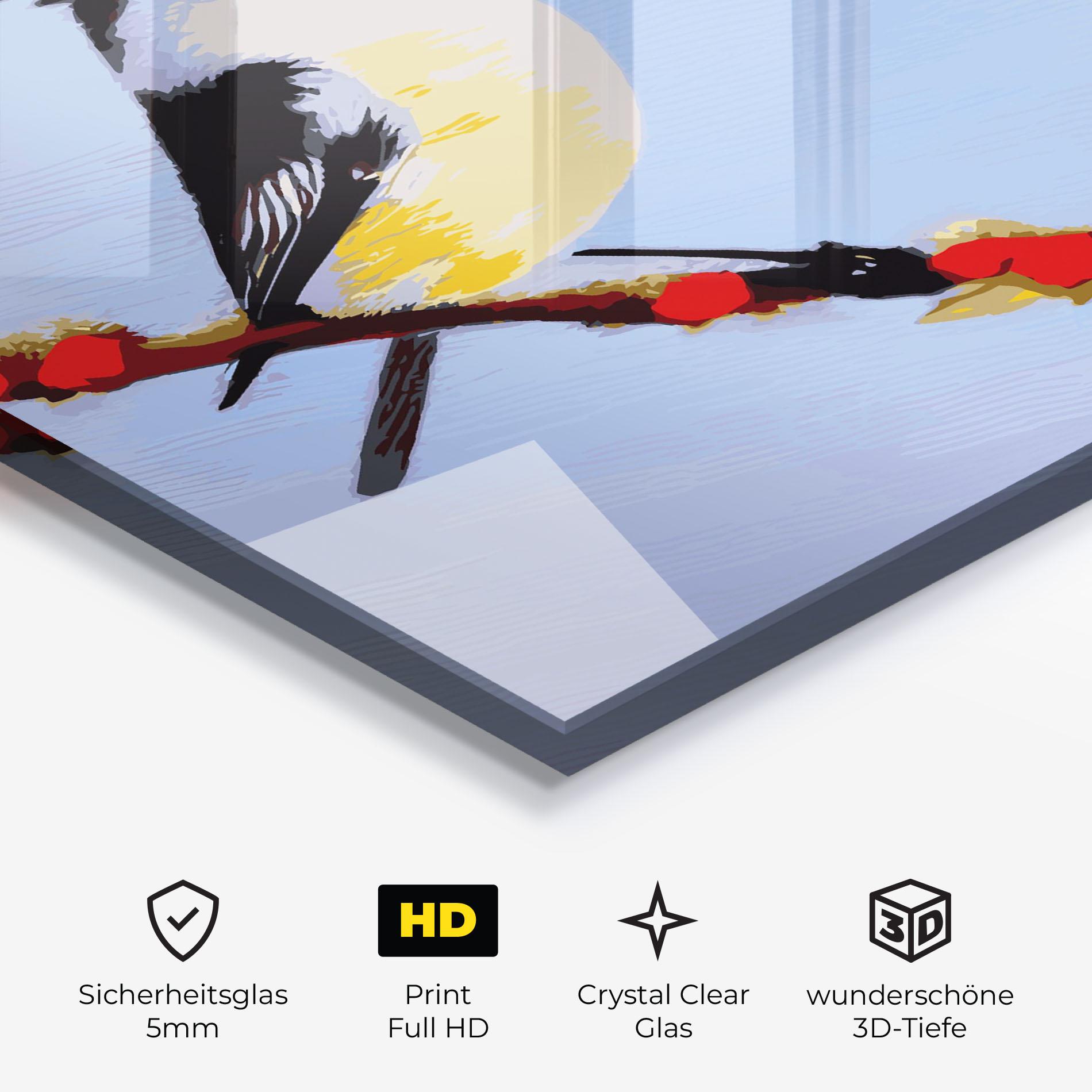 Glasbild Bird Painting mockup 3