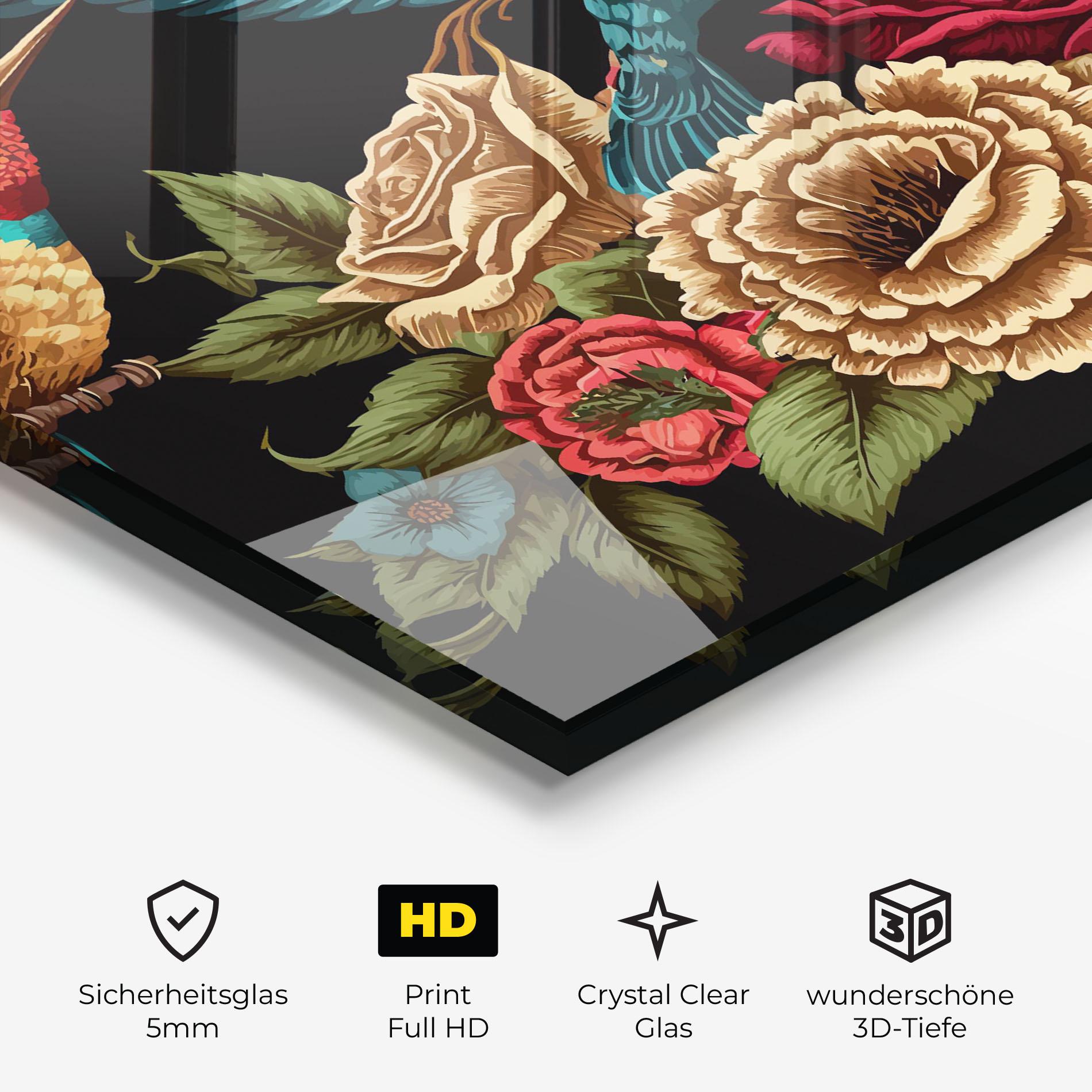 Glasbild Blue Birds mockup 3