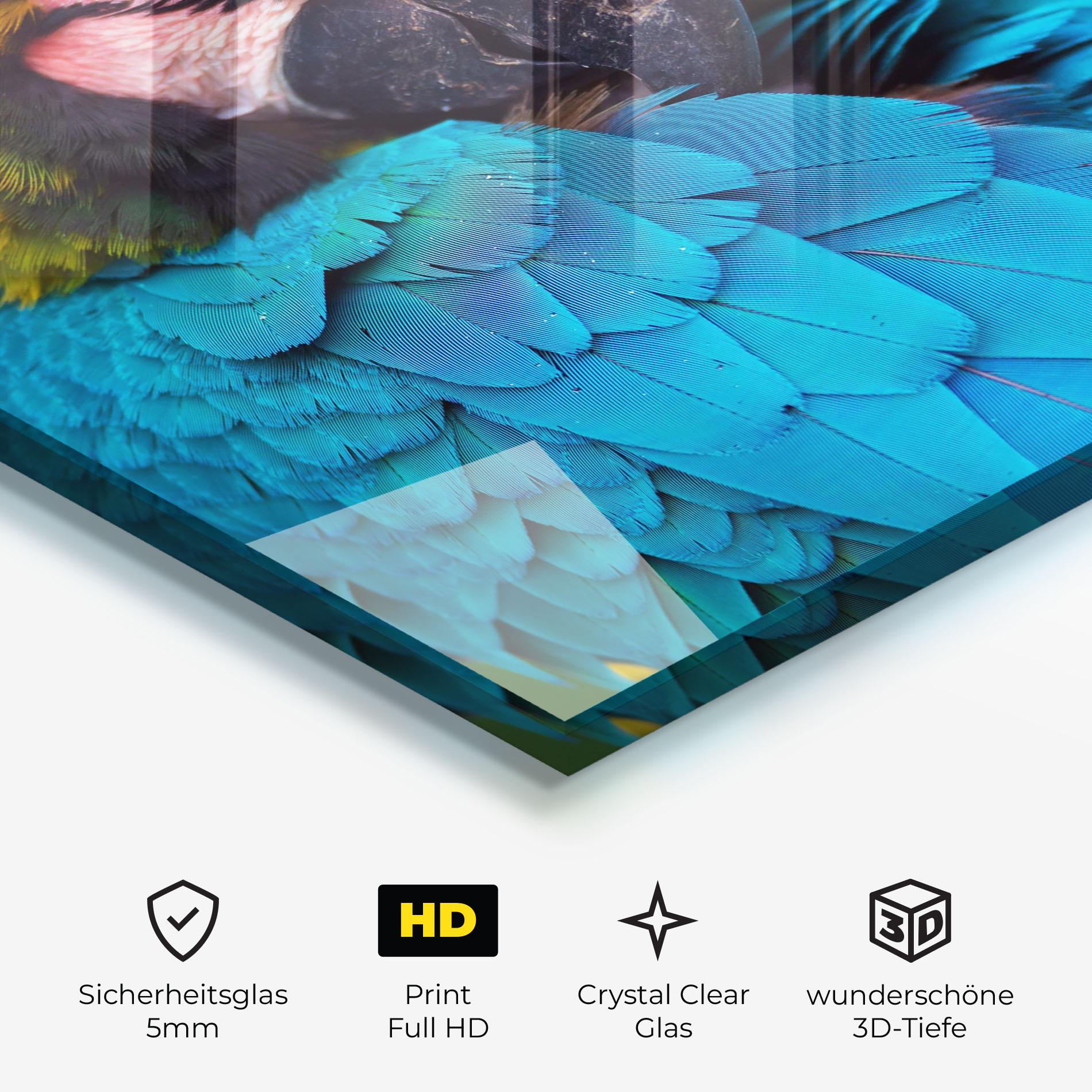 Glasbild Blue Parrot mockup 3