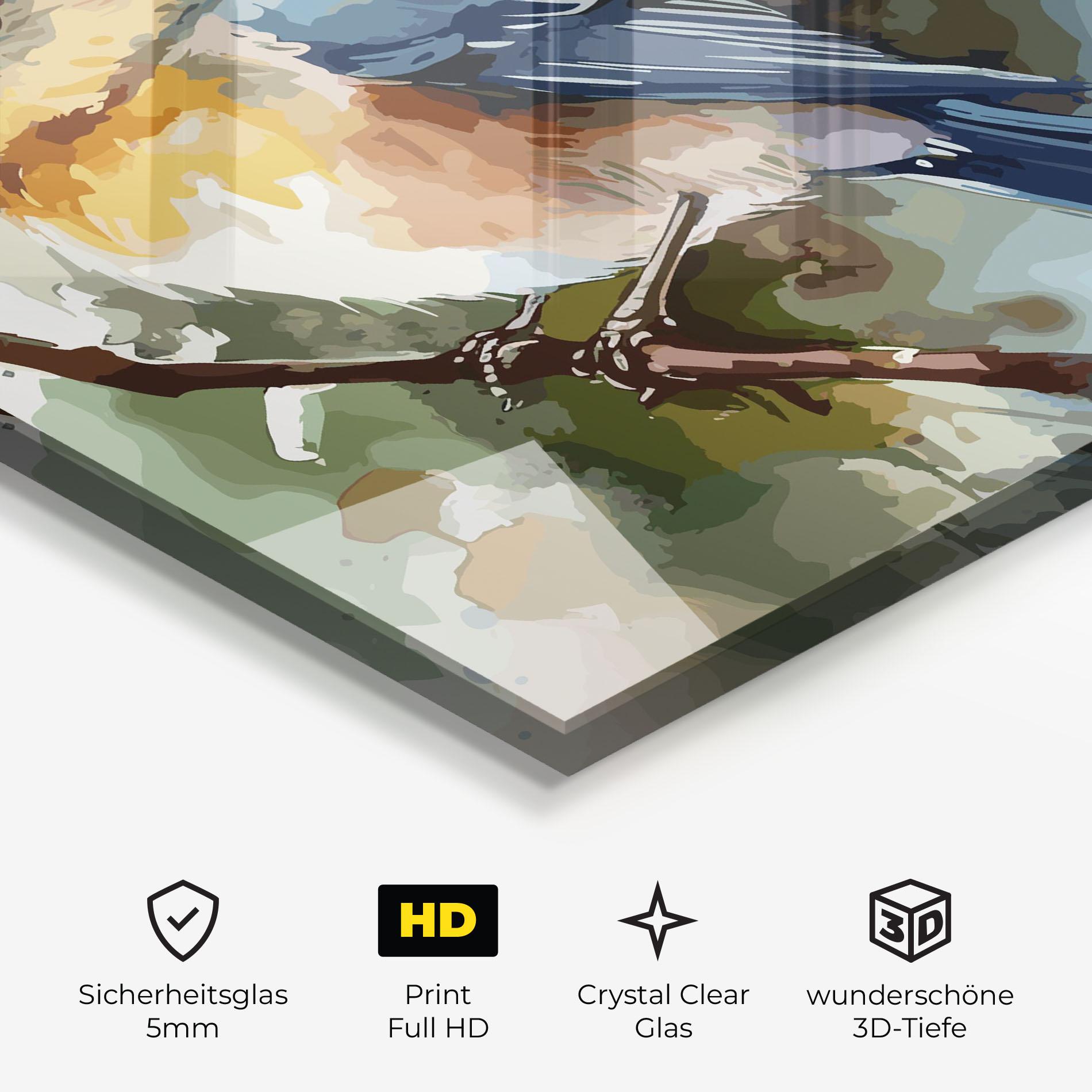 Glasbild Blue Pretty Bird mockup 3