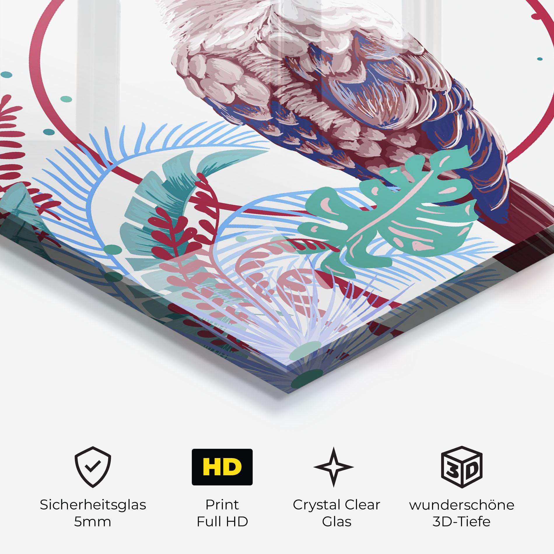 Glasbild Bright Bird mockup 3