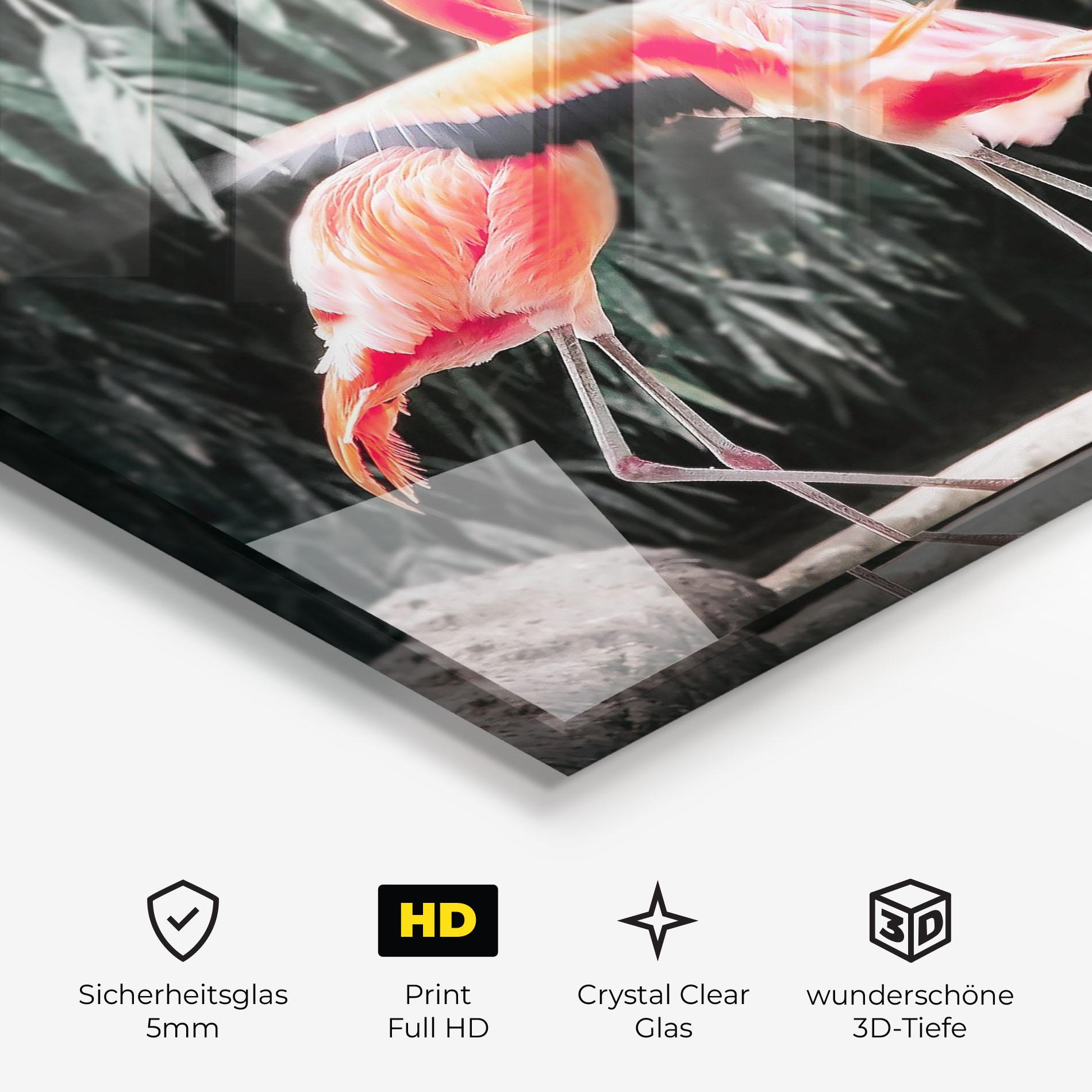 Glasbild Flamingo Love mockup 3