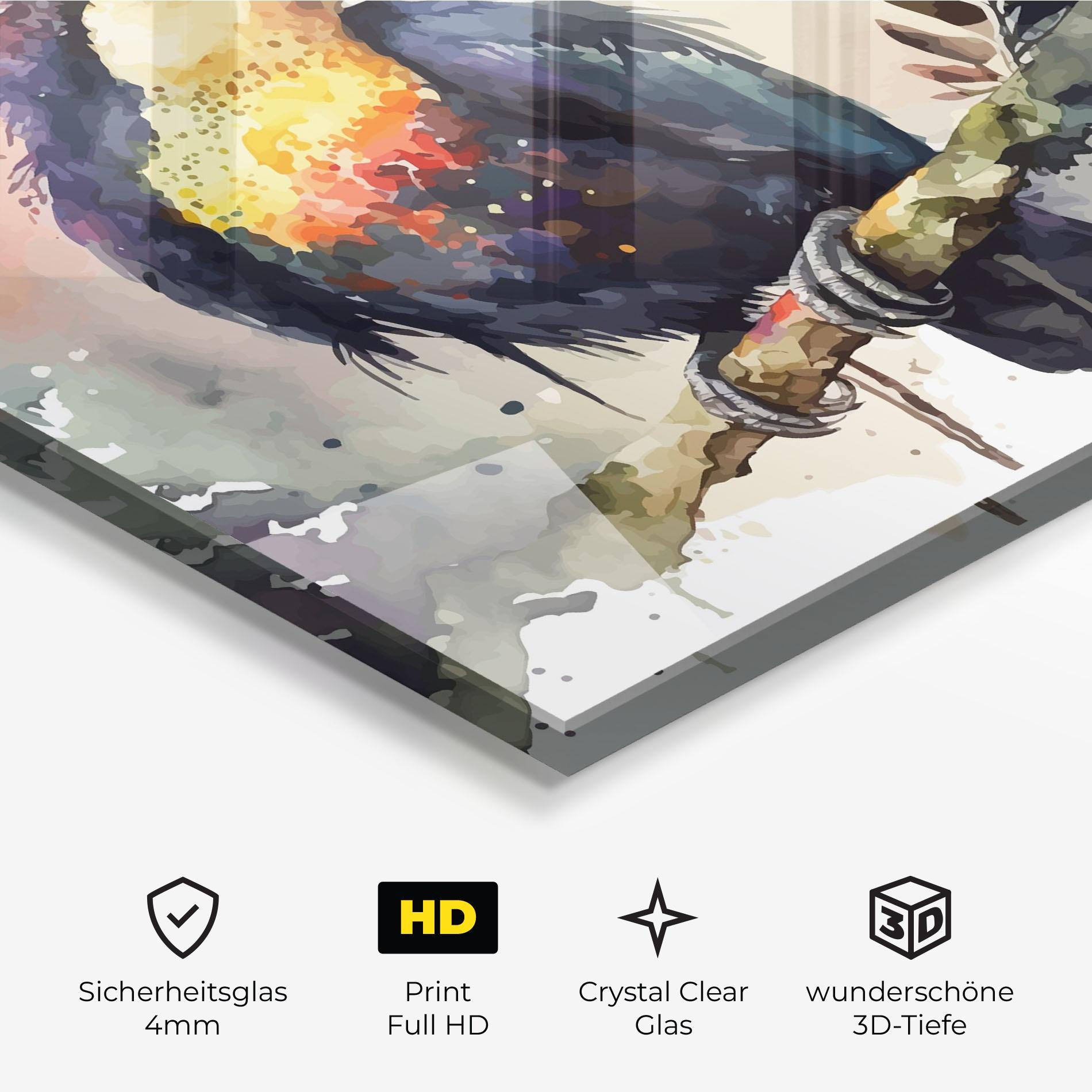 Glasbild Beautiful Toucan Art mockup 3