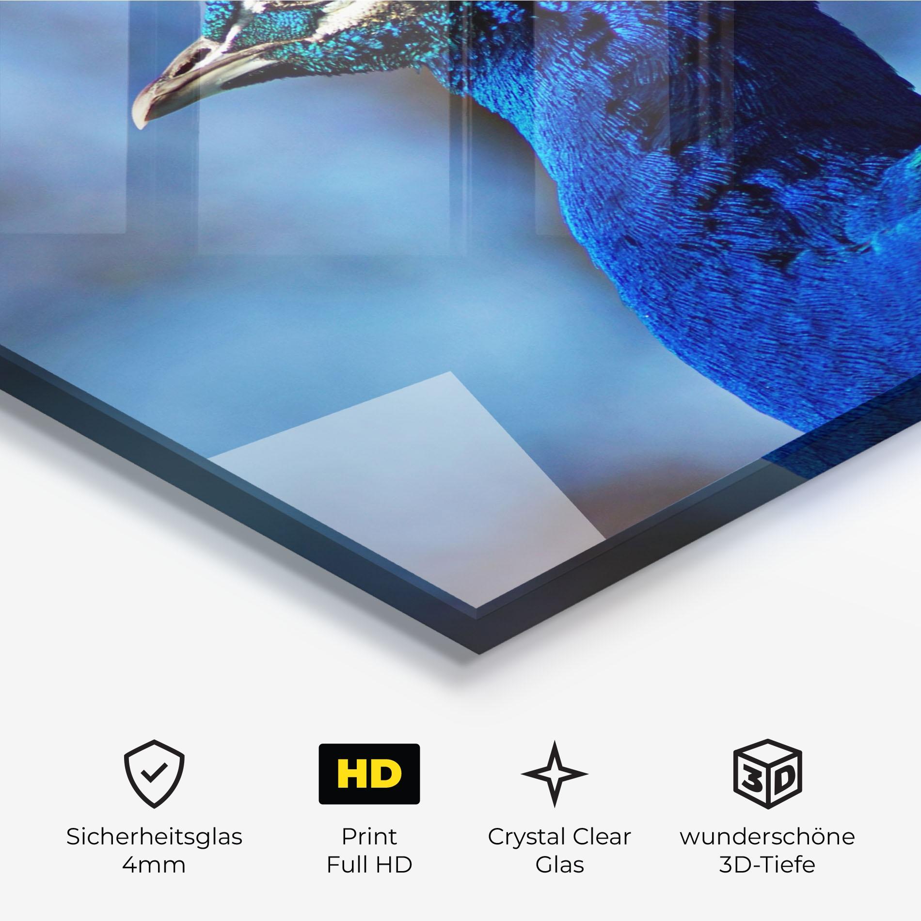 Glasbild Blue Bird mockup 3