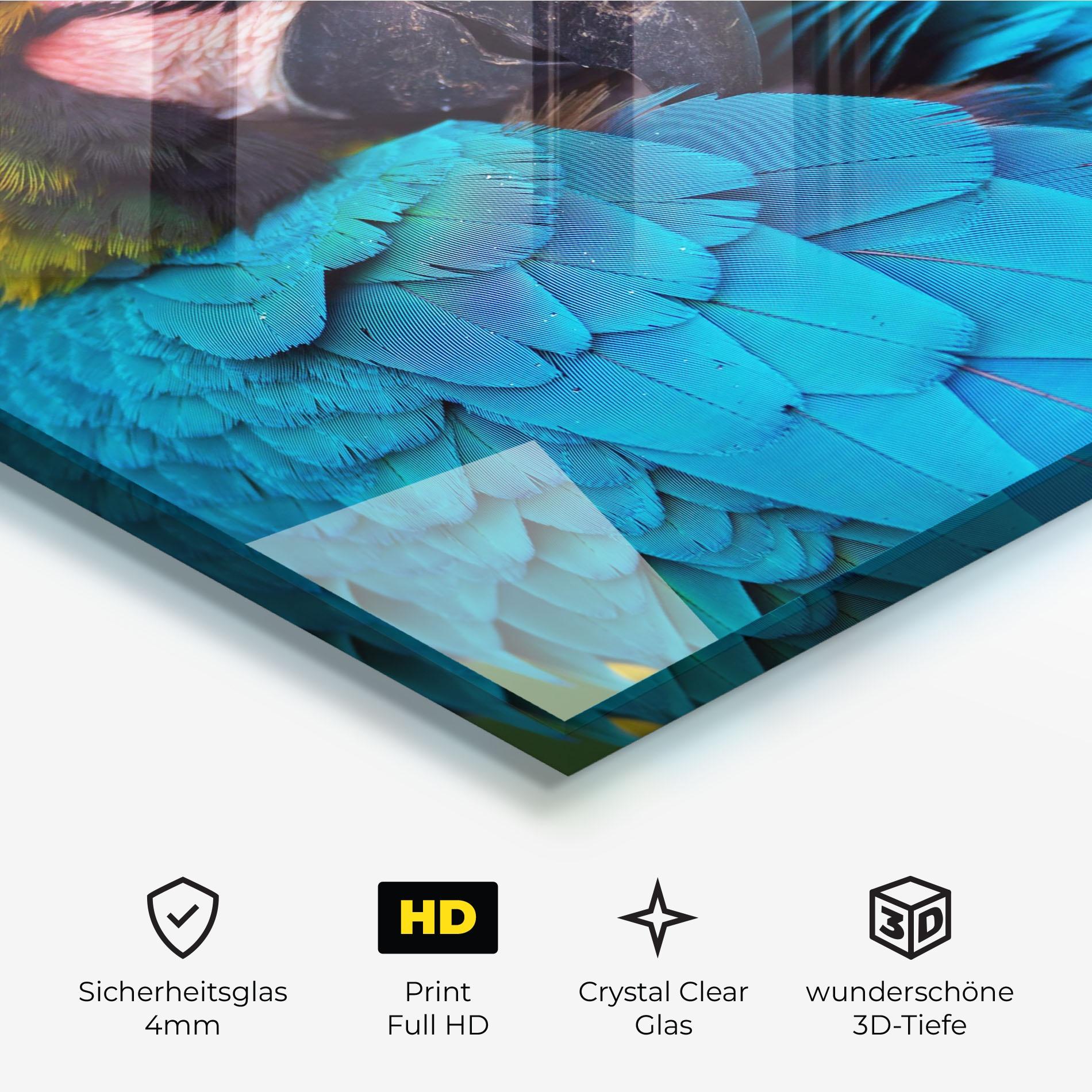 Glasbild Blue Parrot mockup 3