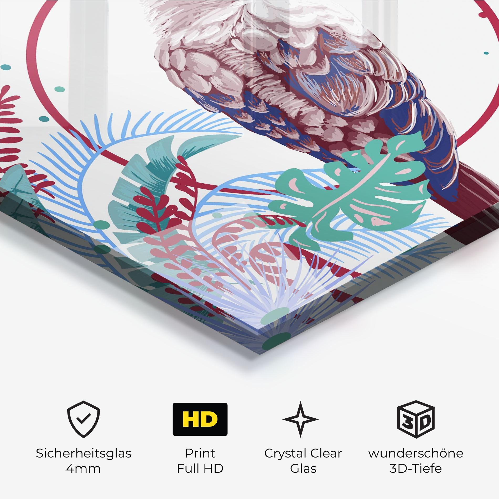 Glasbild Bright Bird mockup 3