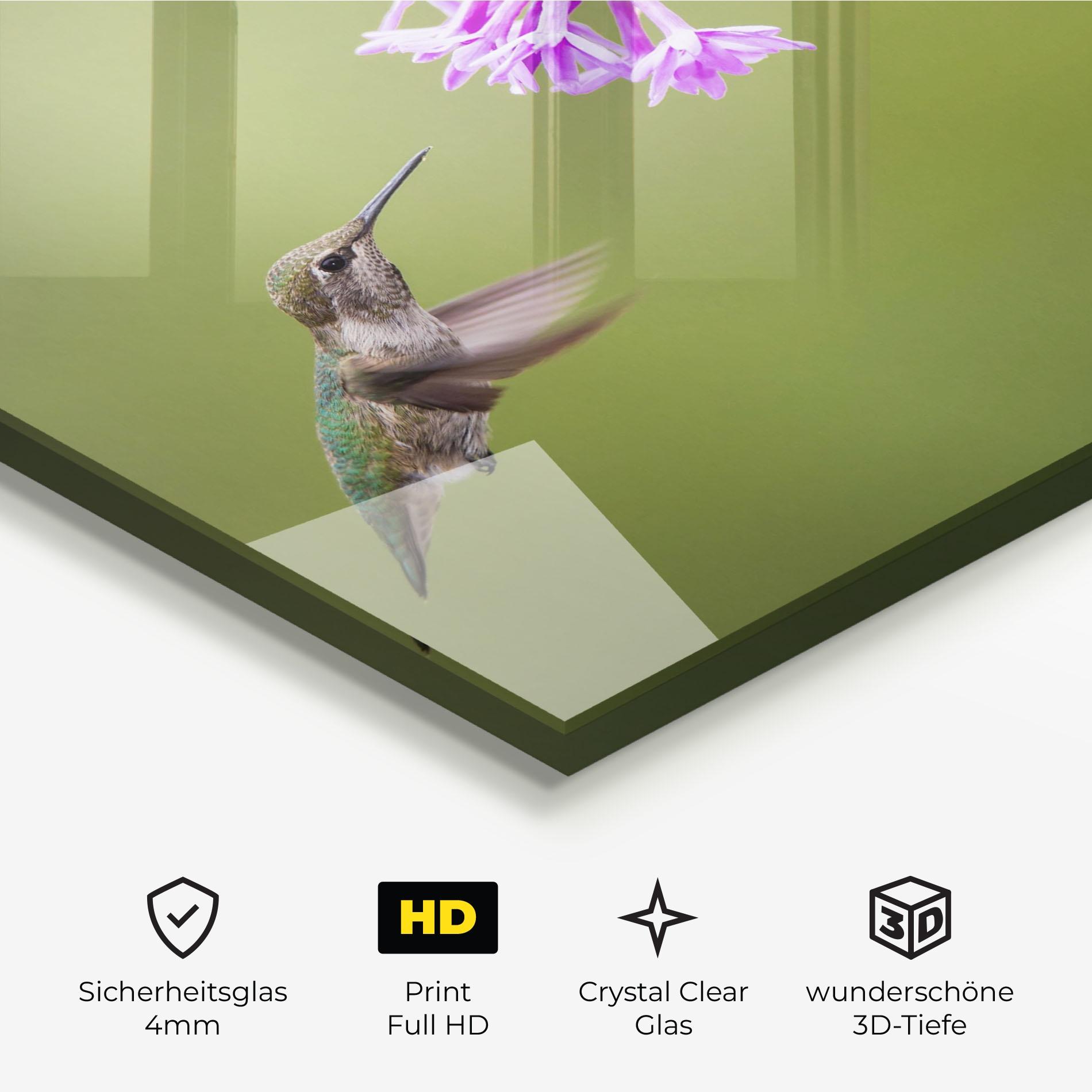 Glasbild Cute Hummingbird mockup 3