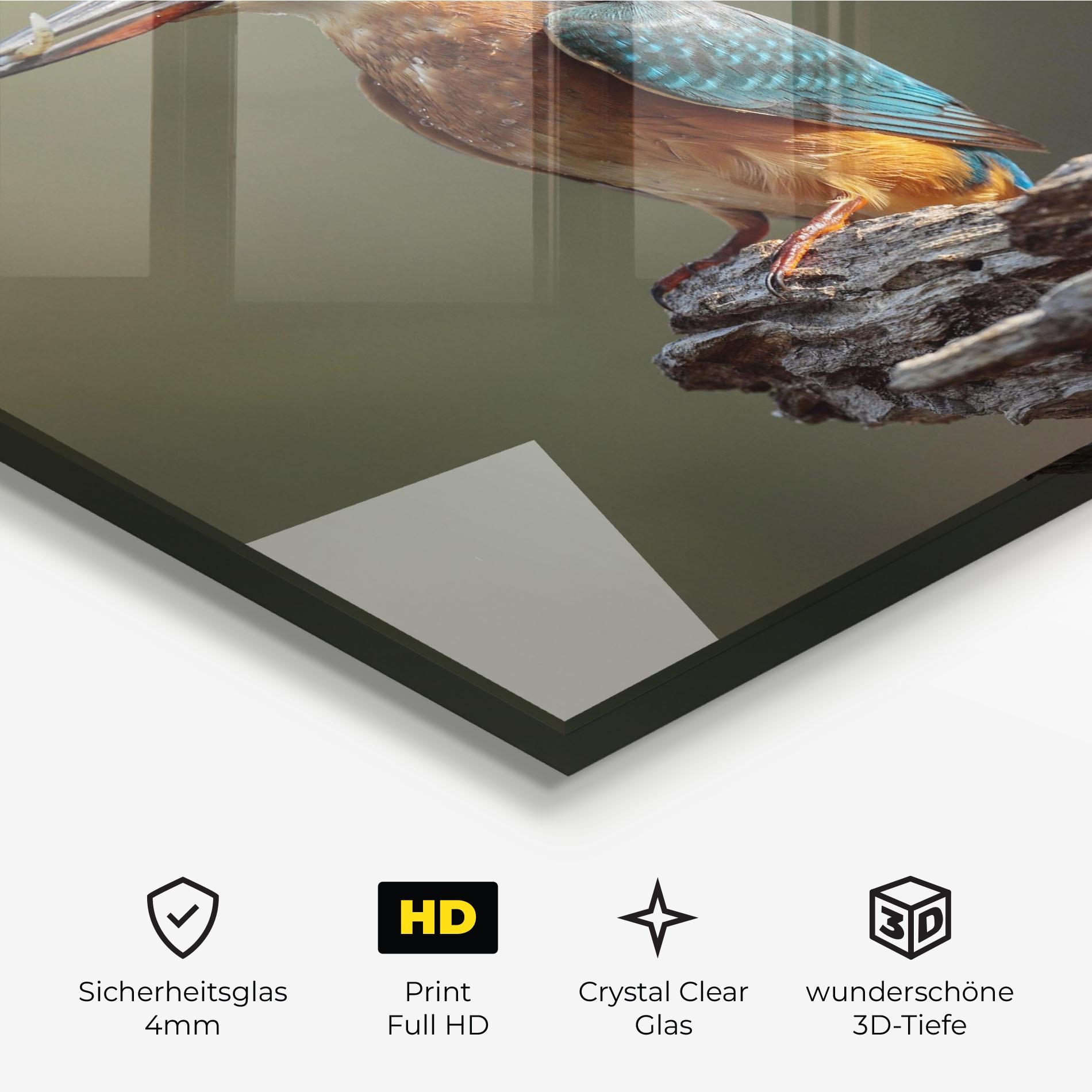 Glasbild Female Kingfisher mockup 3