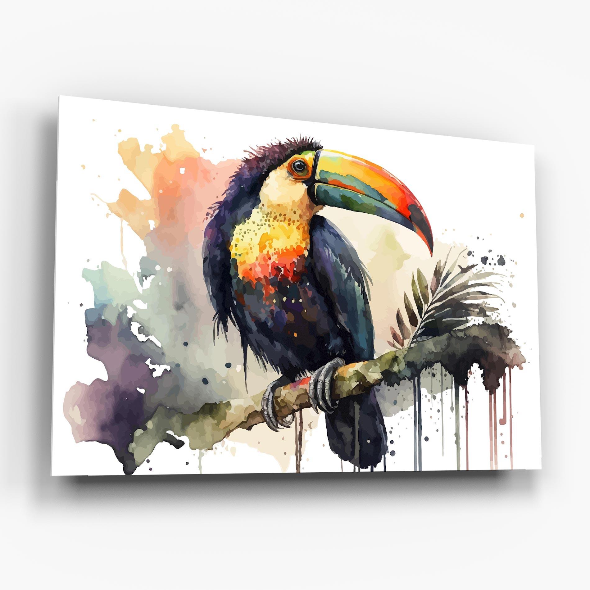 Glasbild Beautiful Toucan Art mockup 6