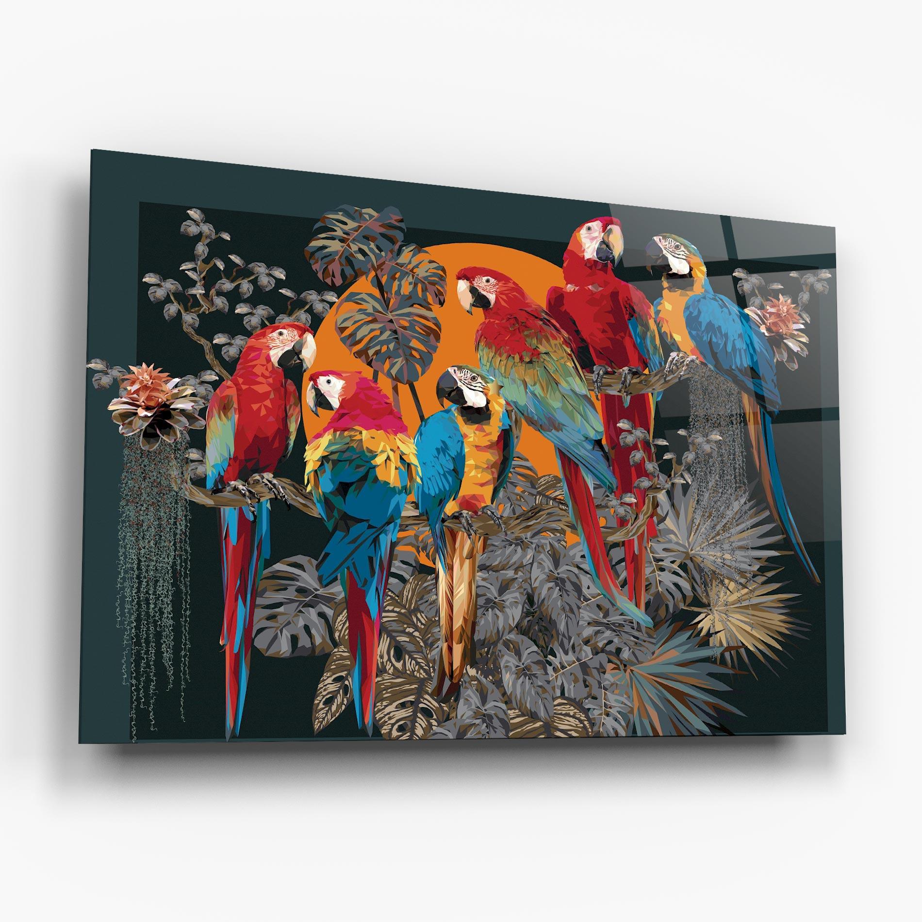 Glasbild Family Parrot mockup 6