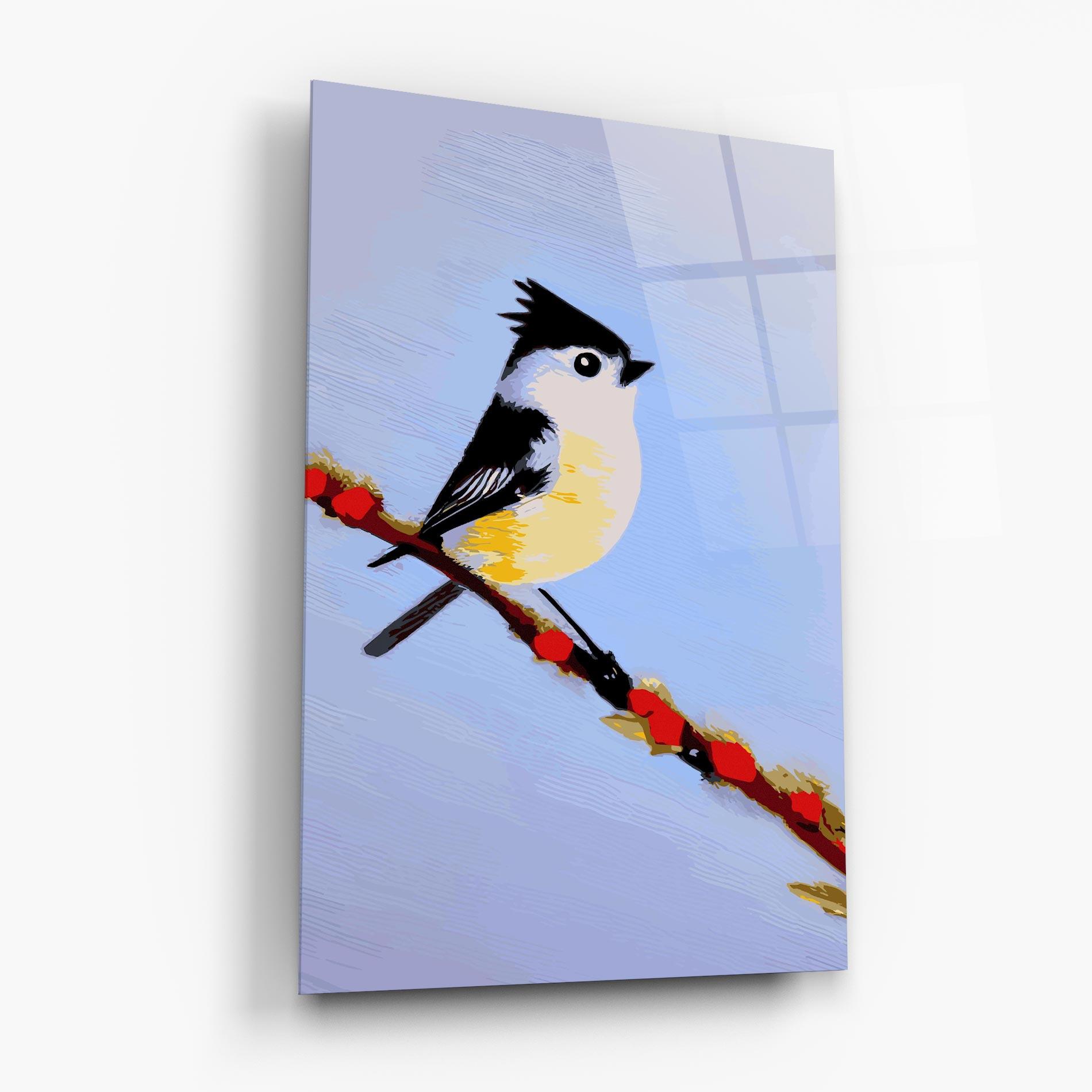 Glasbild Bird Painting mockup 6