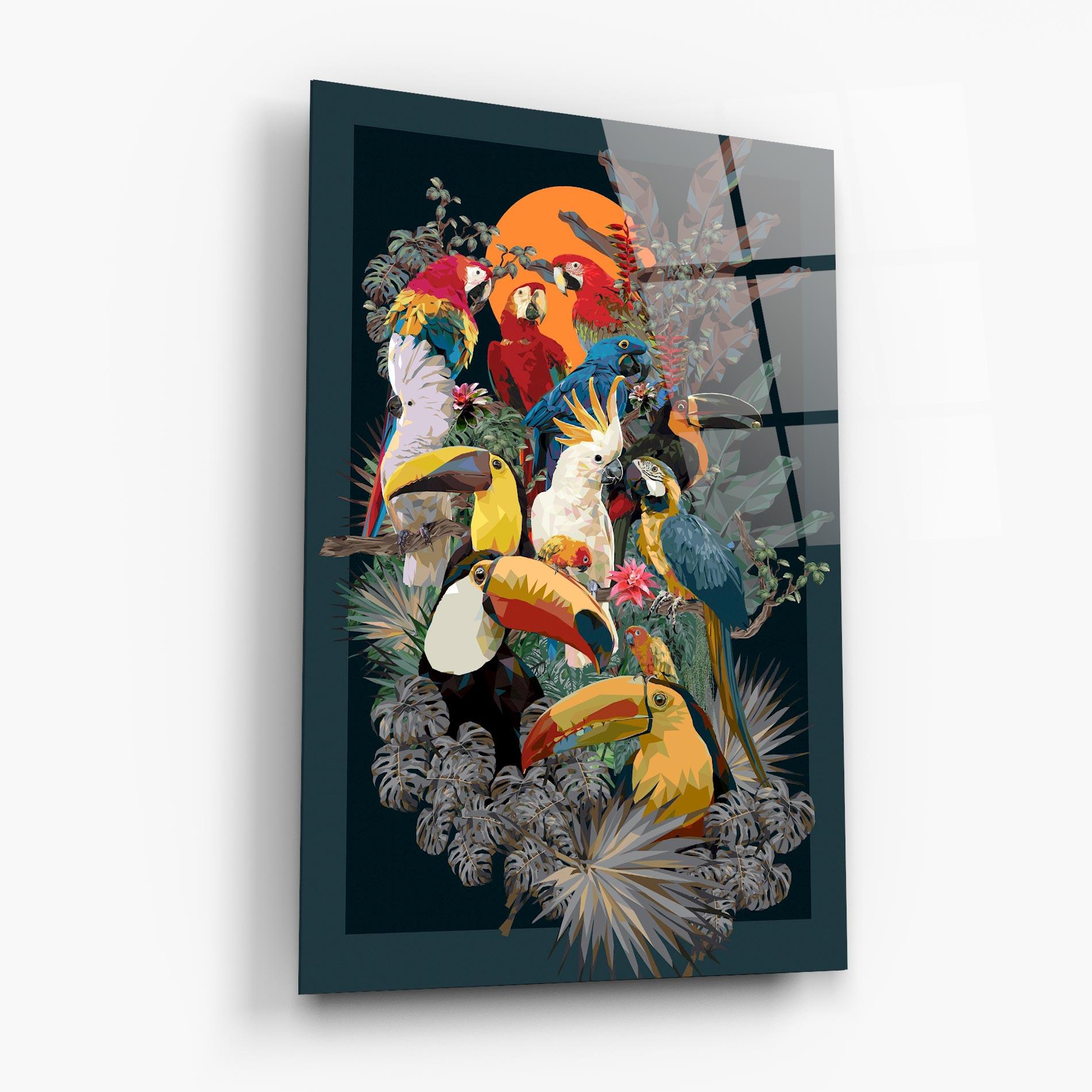 Glasbild Birds And Plants mockup 6