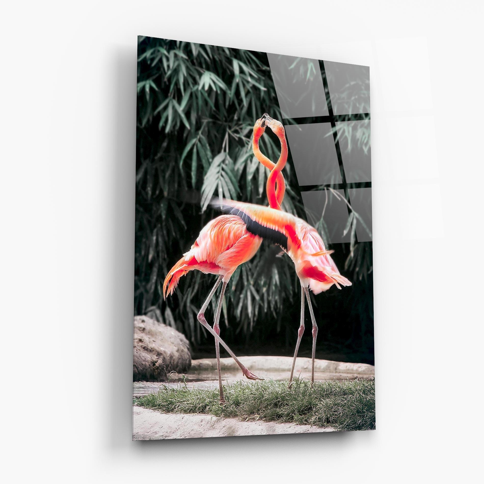 Glasbild Flamingo Love mockup 6