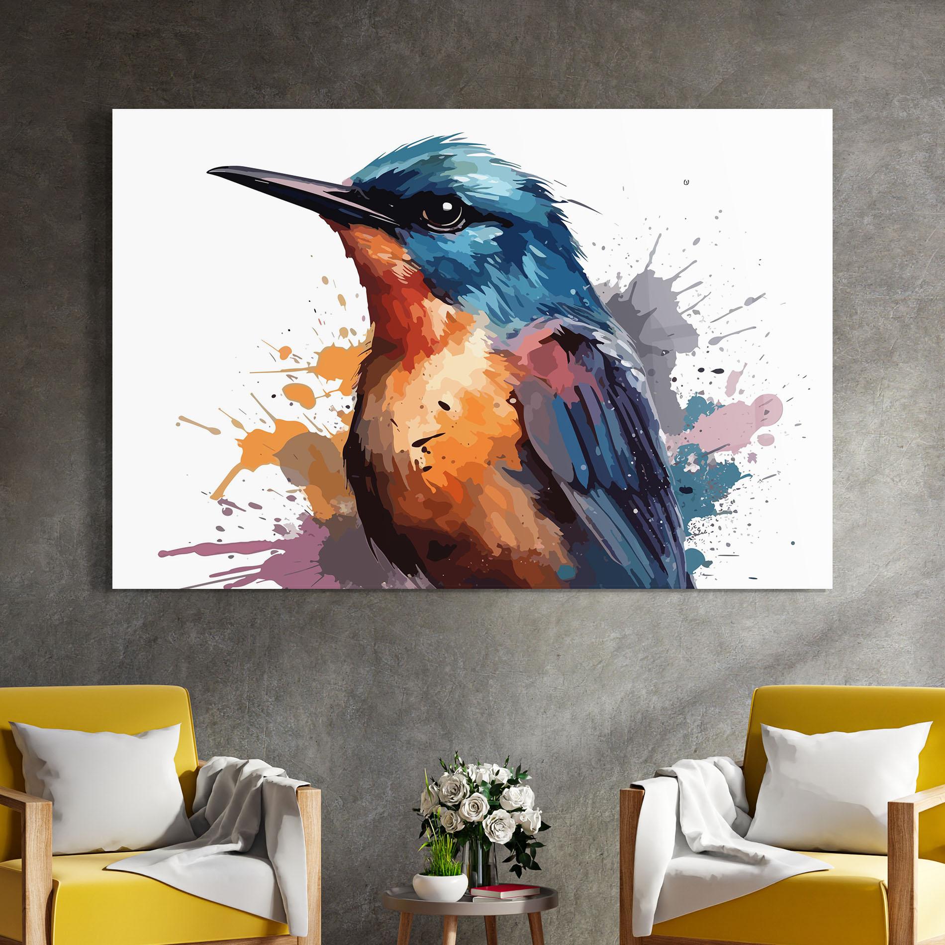 Glasbild Brush Style Bird mockup 4