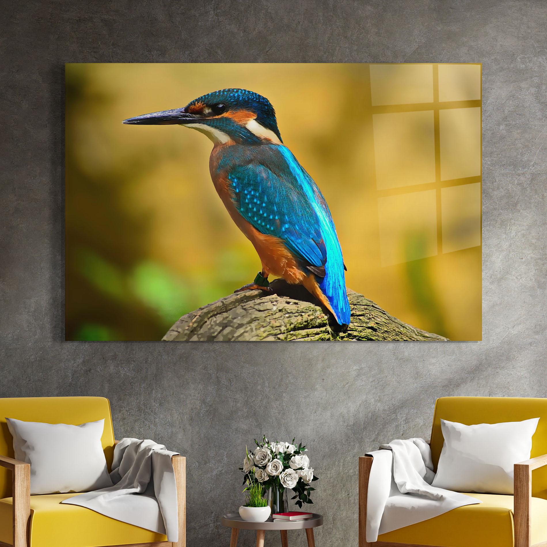 Glasbild Cute Blue Bird mockup 4