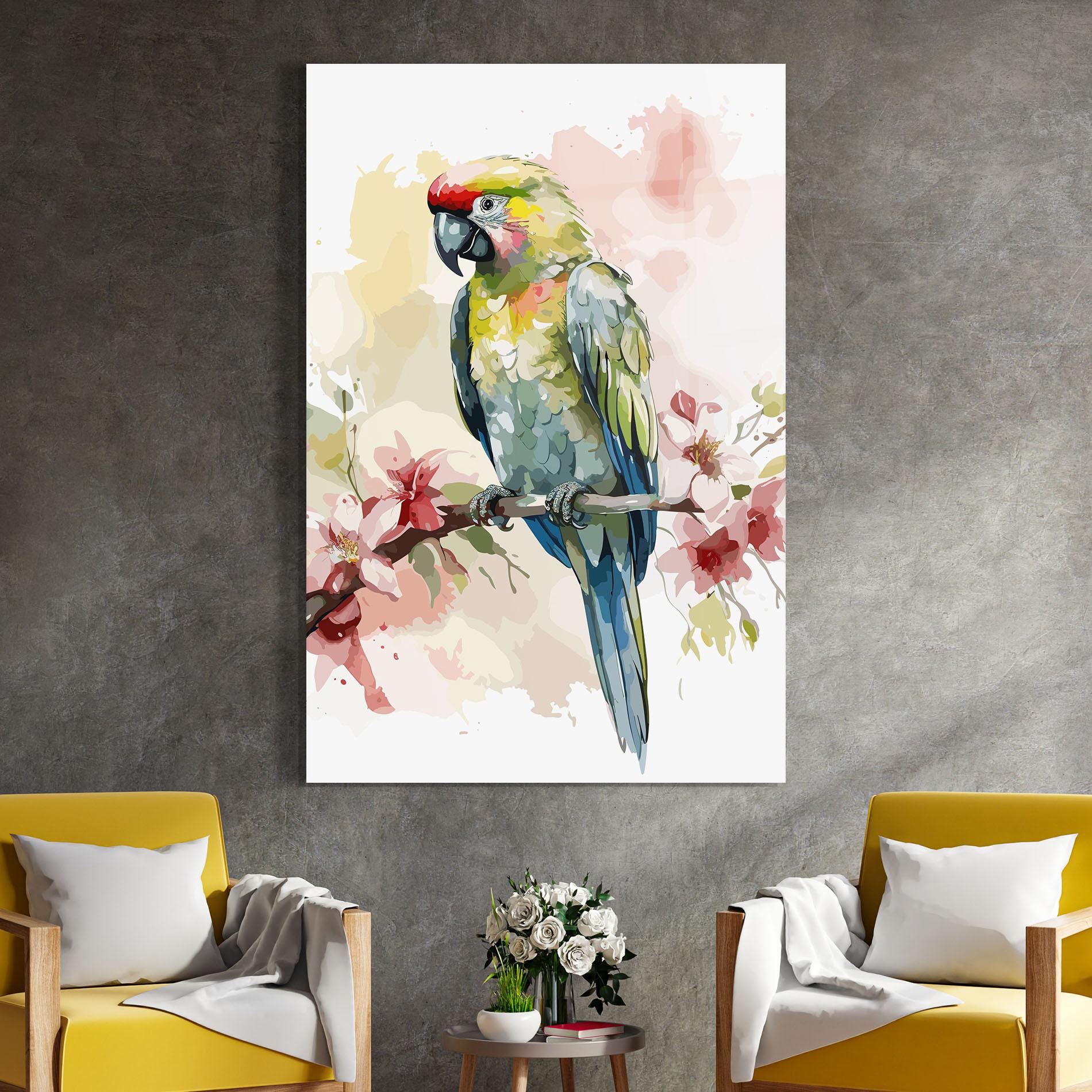 Glasbild Beautiful Parrot mockup 4