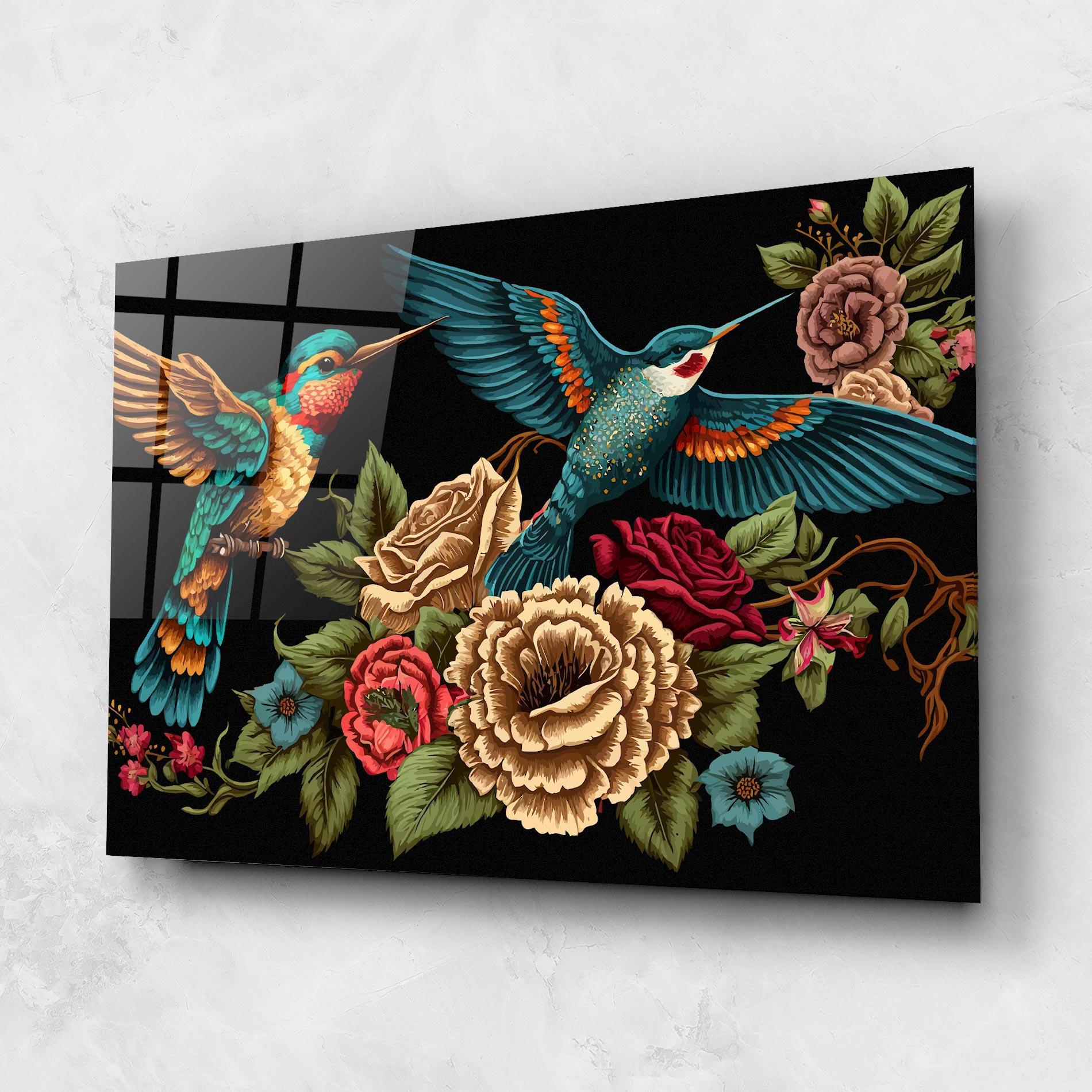 Glasbild Blue Birds mockup 1