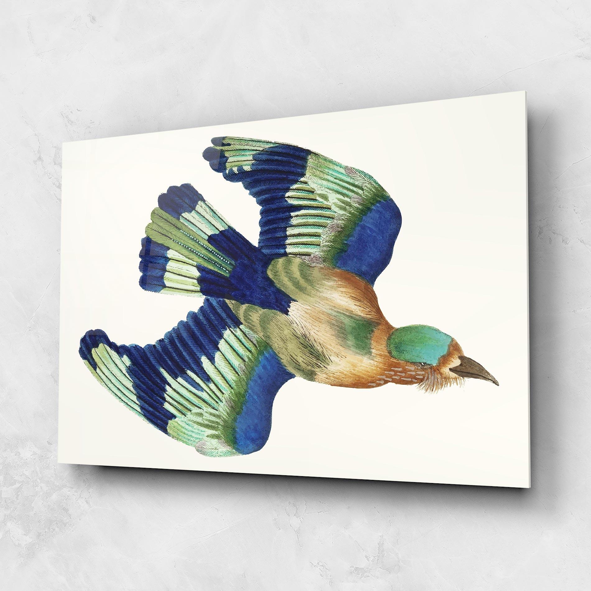 Glasbild Green Blue Bird mockup 1