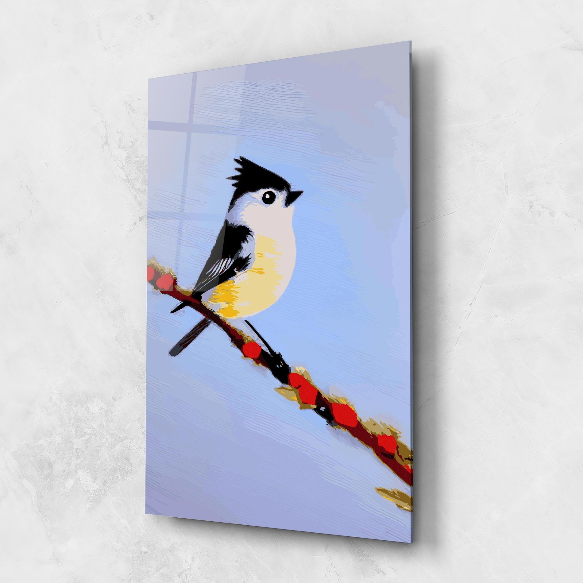 Glasbild Bird Painting mockup 1