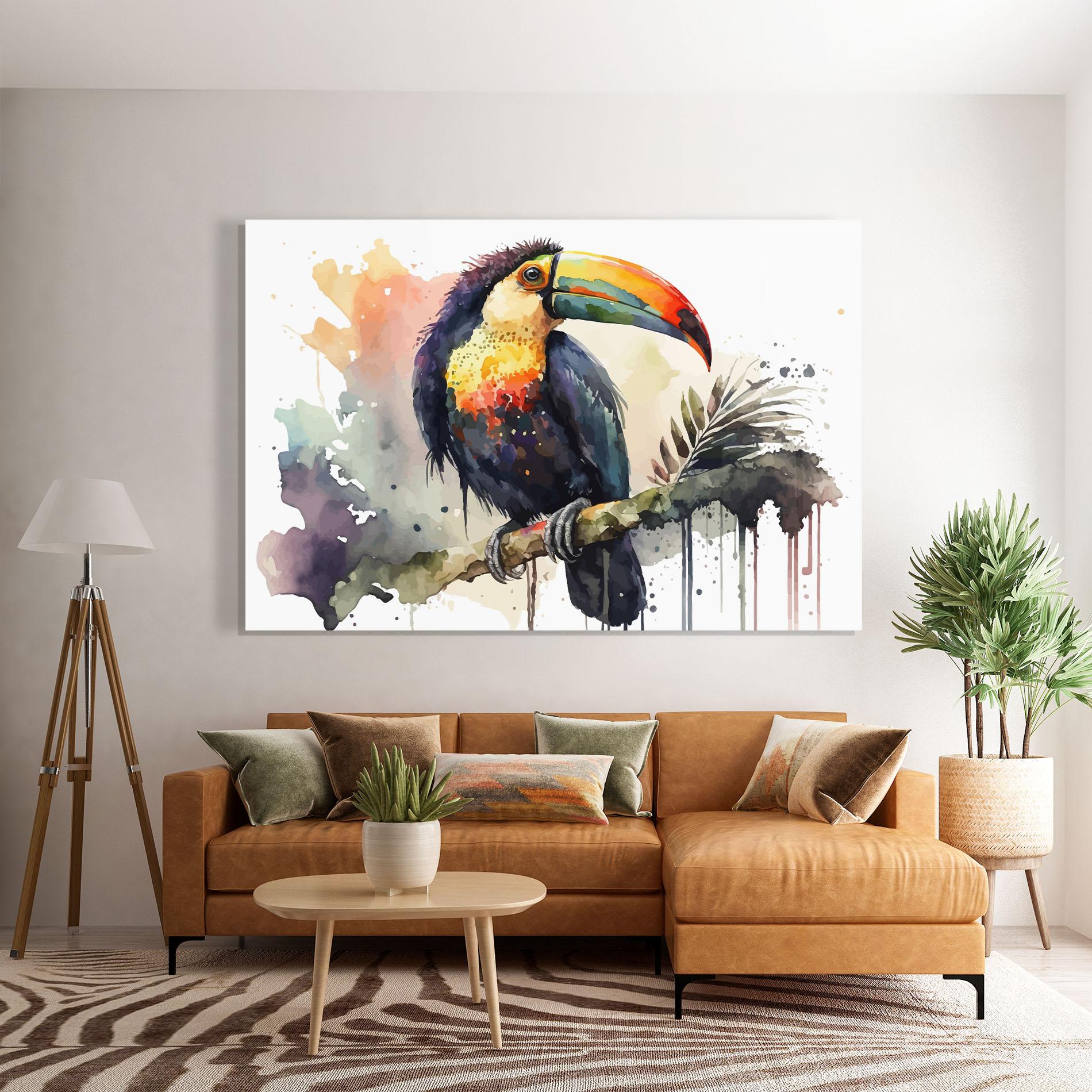 Glasbild Beautiful Toucan Art mockup 7
