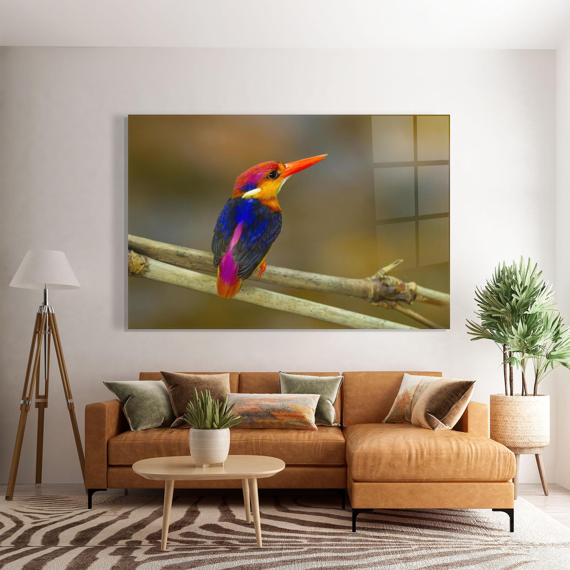 Glasbild Colorful Bird mockup 7