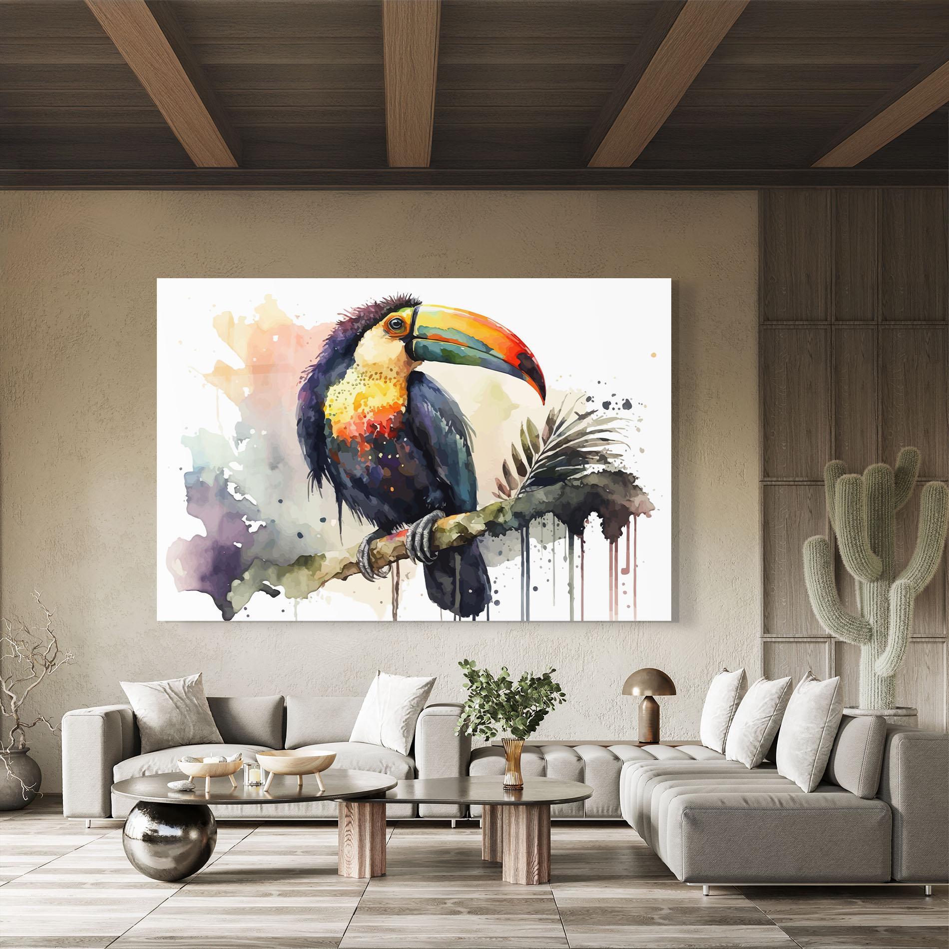 Glasbild Beautiful Toucan Art mockup 8