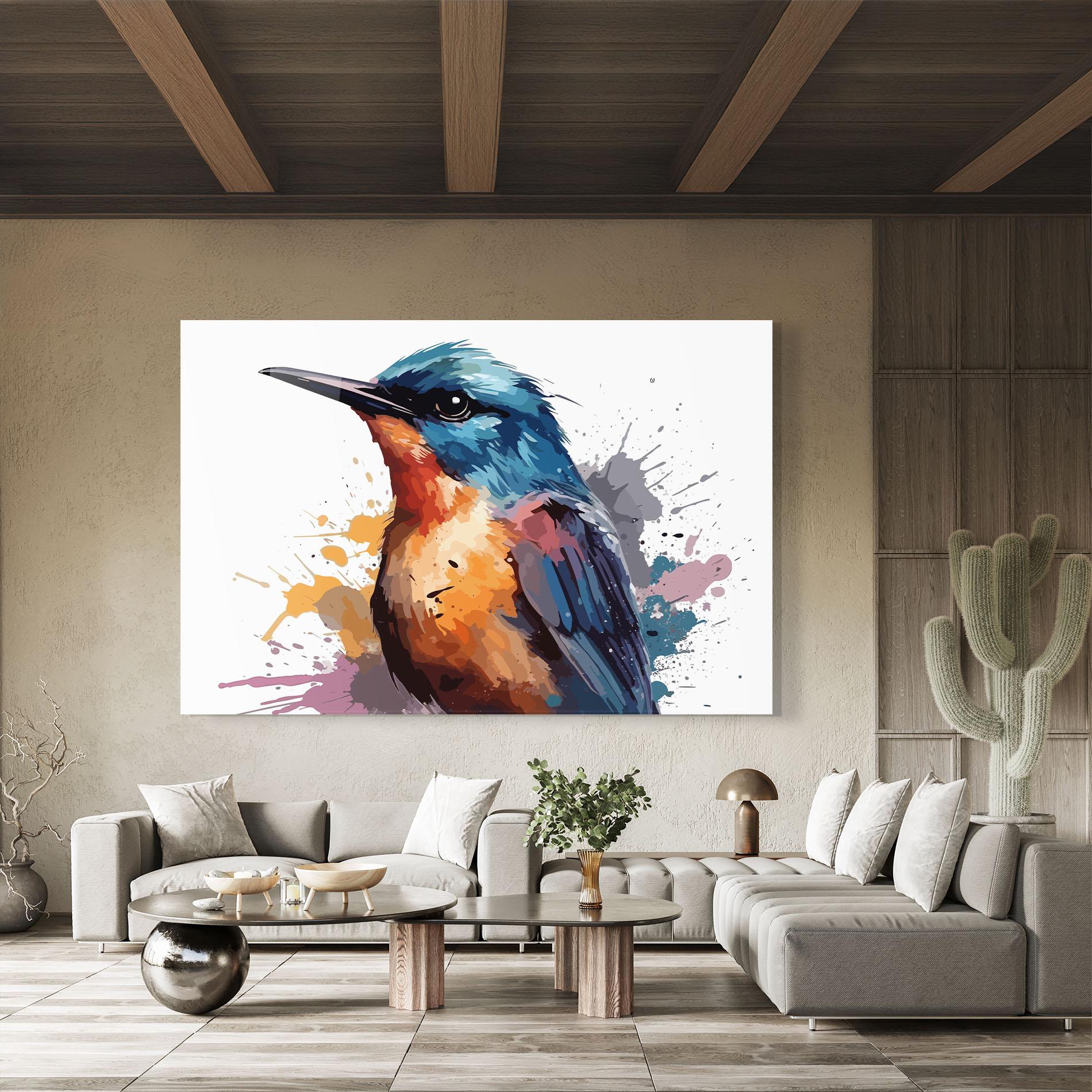 Glasbild Brush Style Bird mockup 8