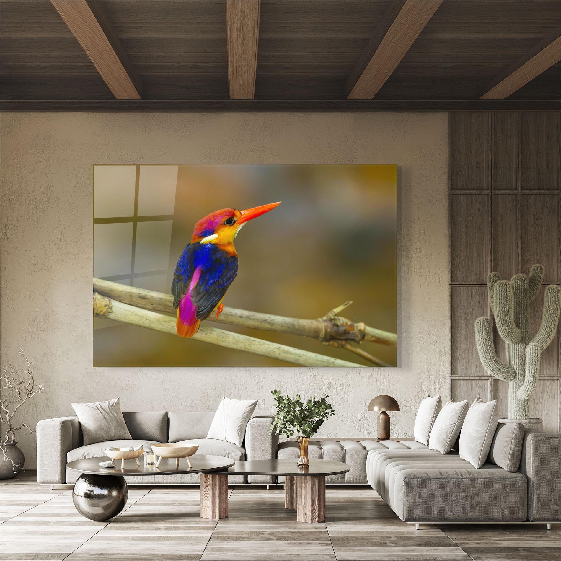 Glasbild Colorful Bird mockup 8