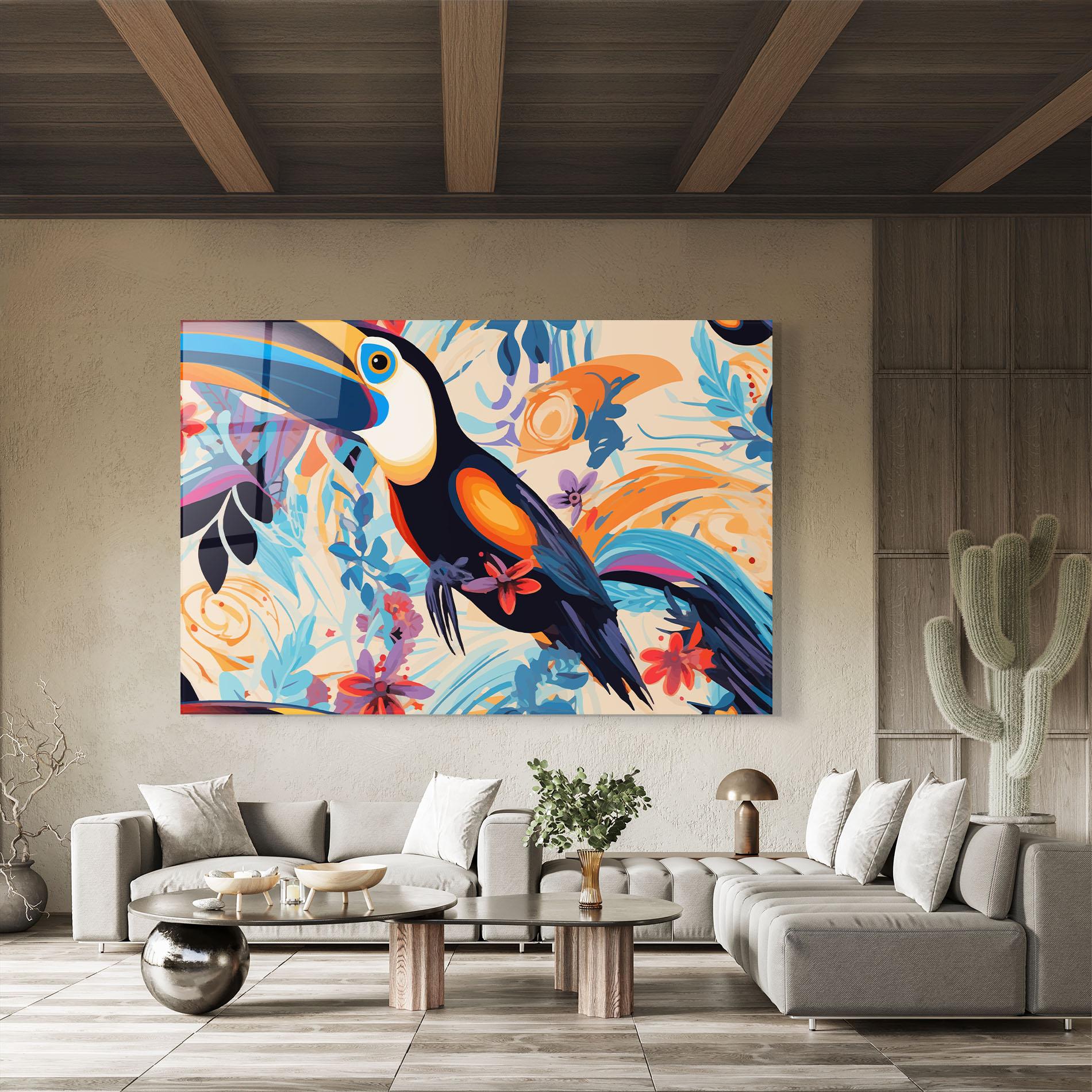 Glasbild Colorful Toucan mockup 8