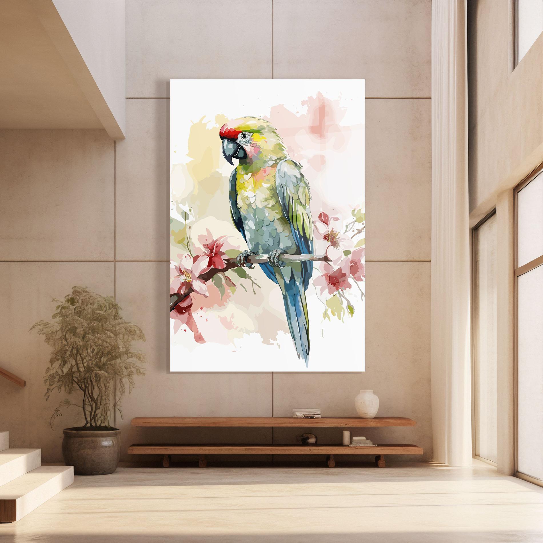Glasbild Beautiful Parrot mockup 8