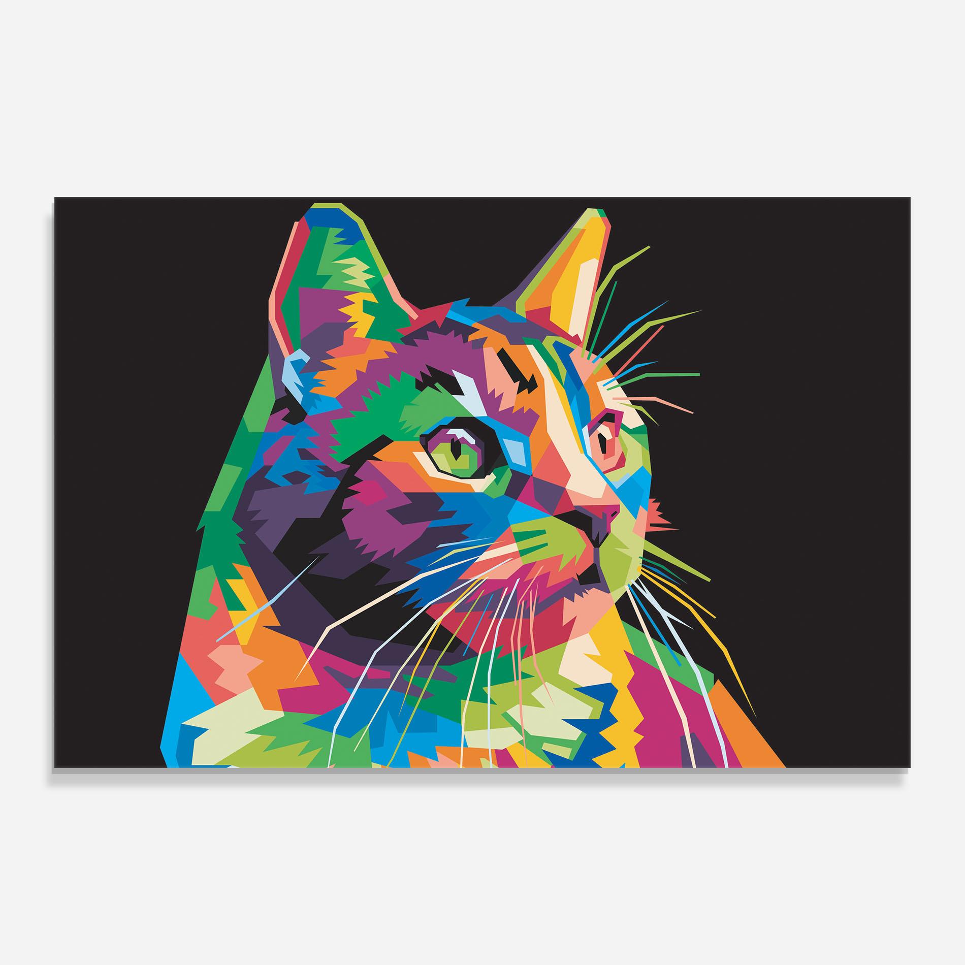 Glasbild Color Mix Cat mockup 0