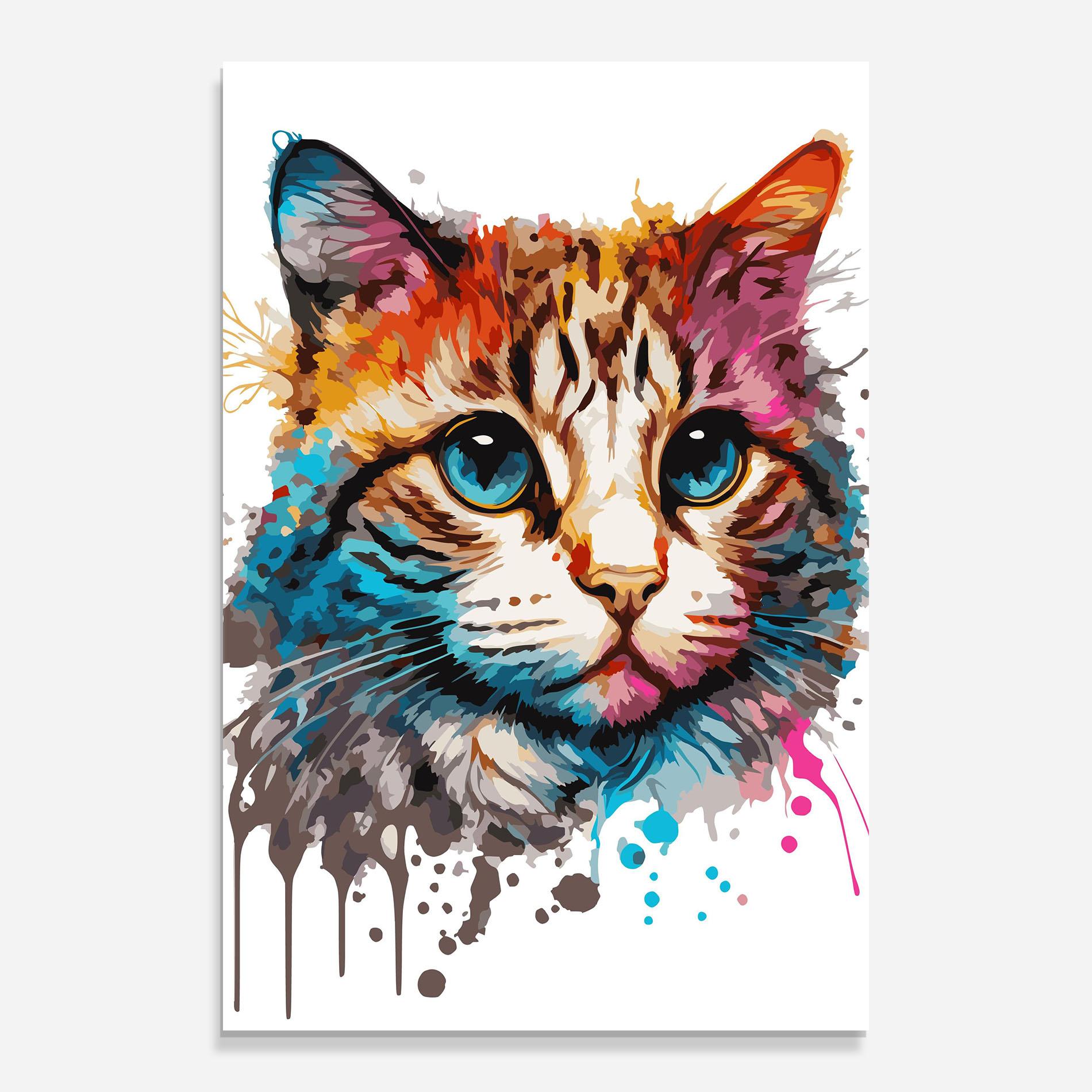 Glasbild Blue Eyes Cat mockup 0