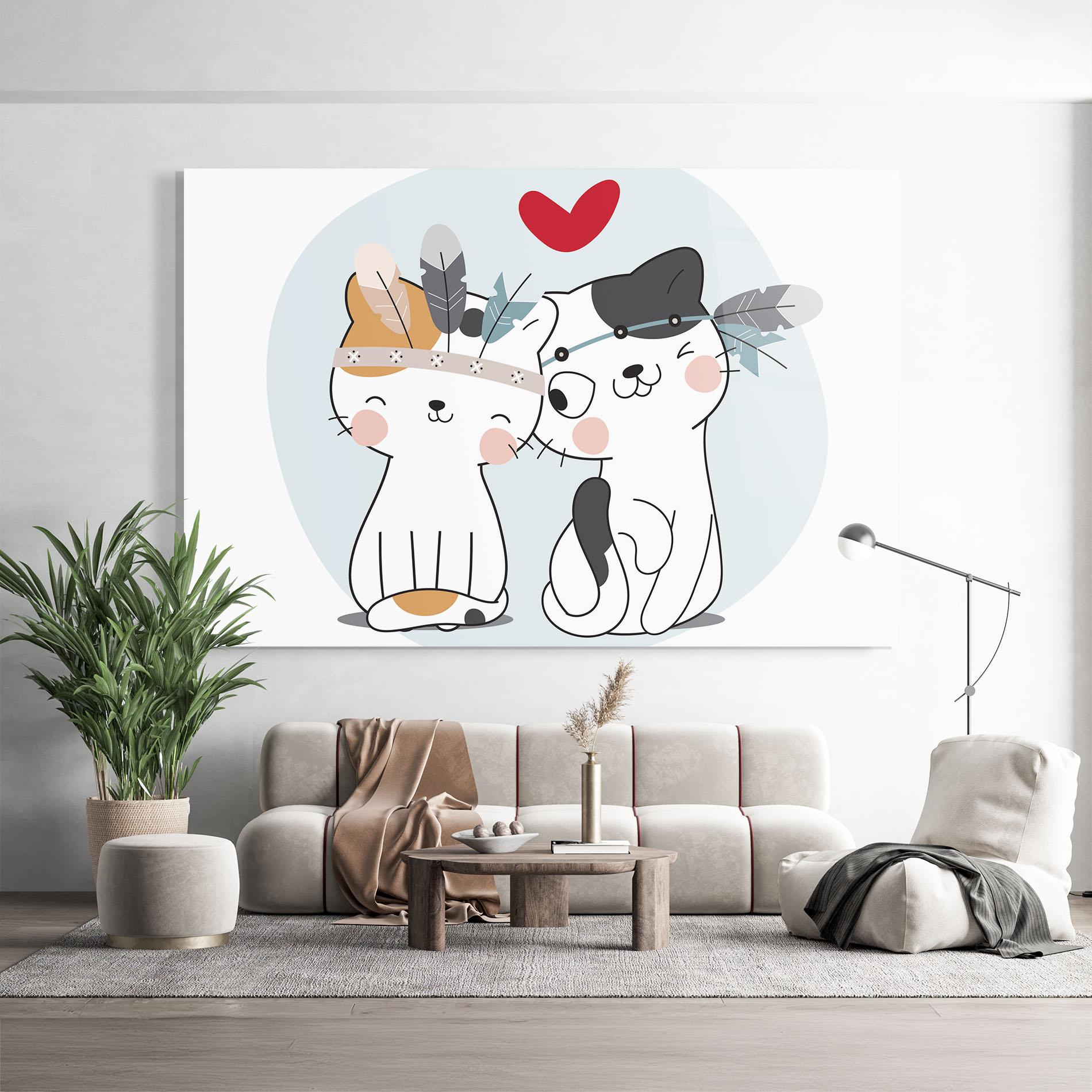 Glasbild Bff Cats mockup 9