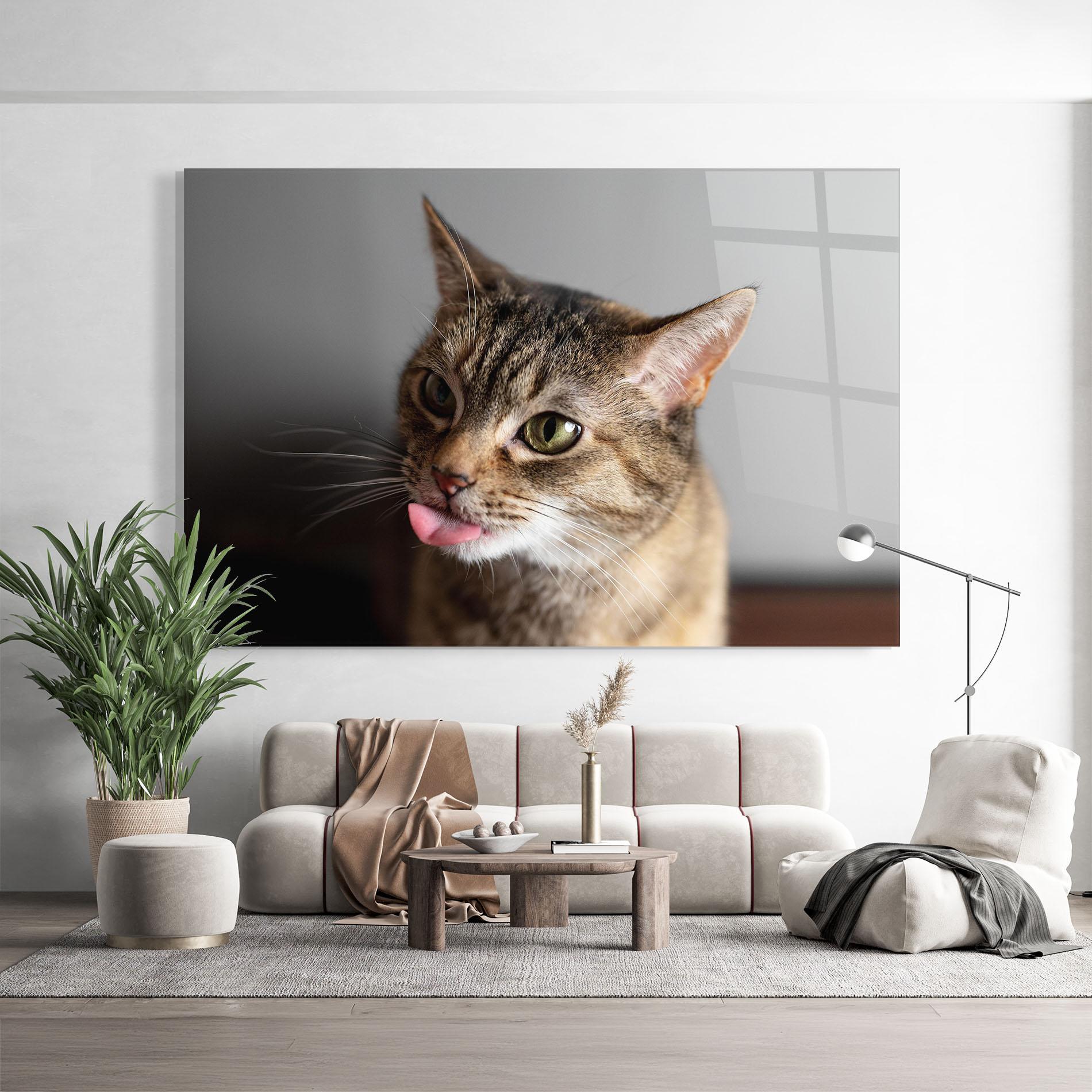 Glasbild Brown Green Eyes Cat mockup 9