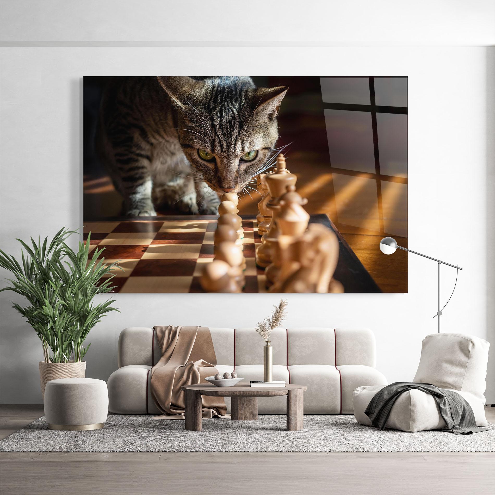 Glasbild Chess Cat mockup 9