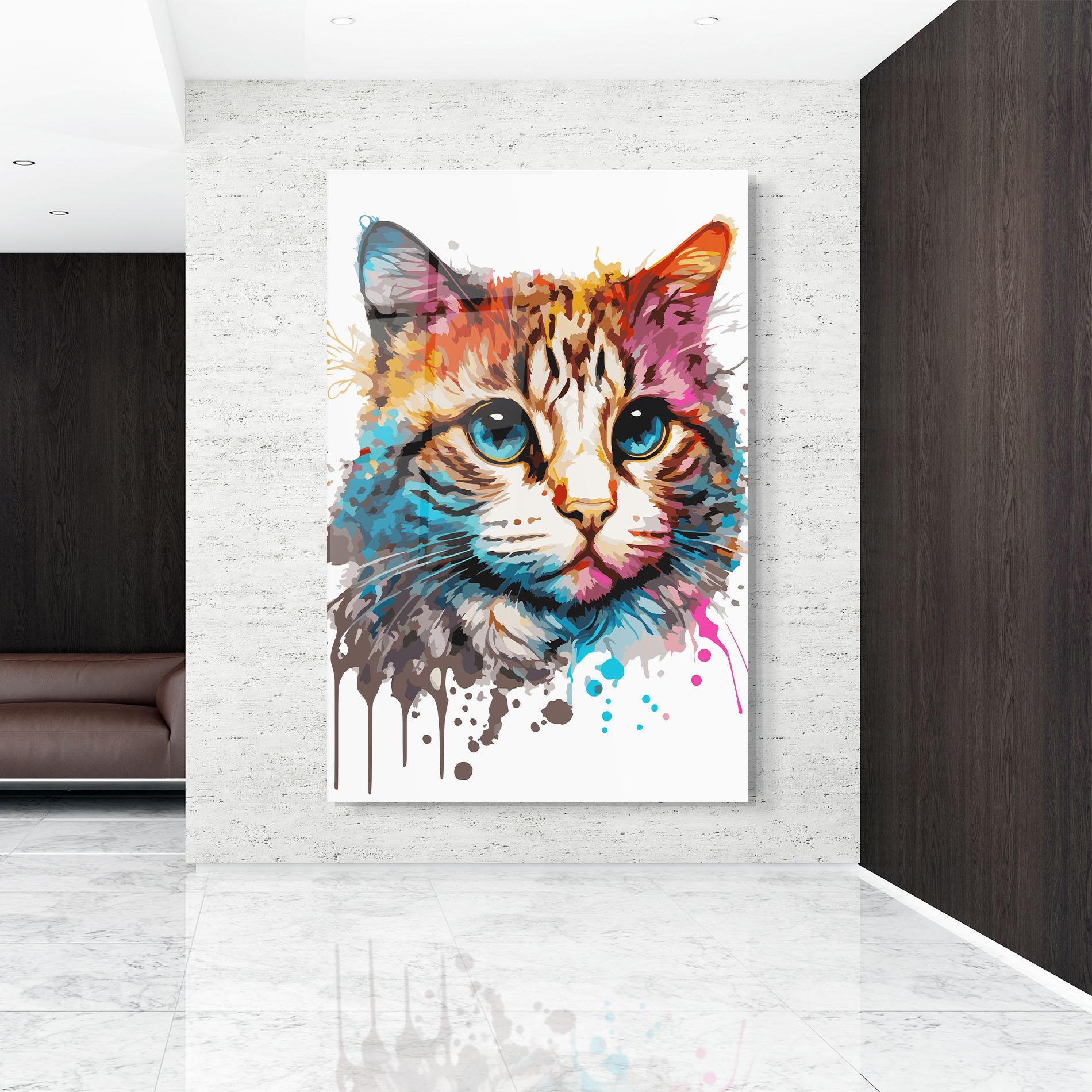 Glasbild Blue Eyes Cat mockup 9