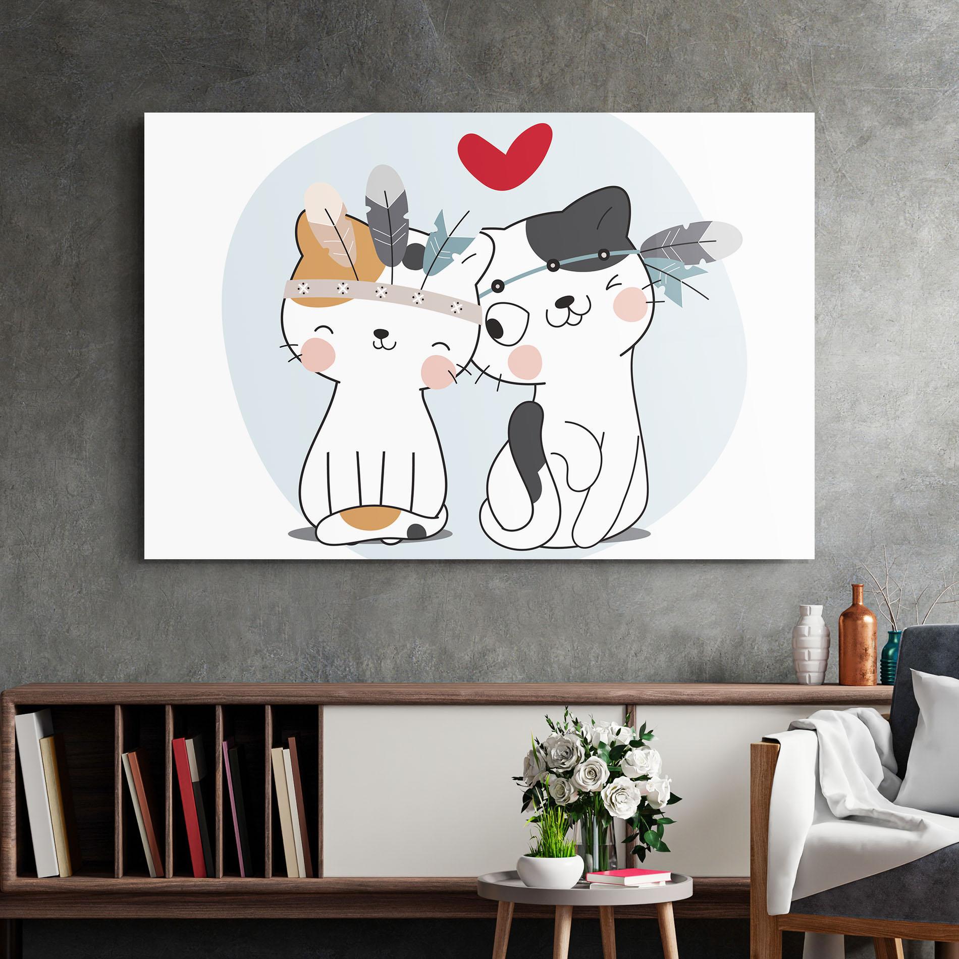 Glasbild Bff Cats mockup 2