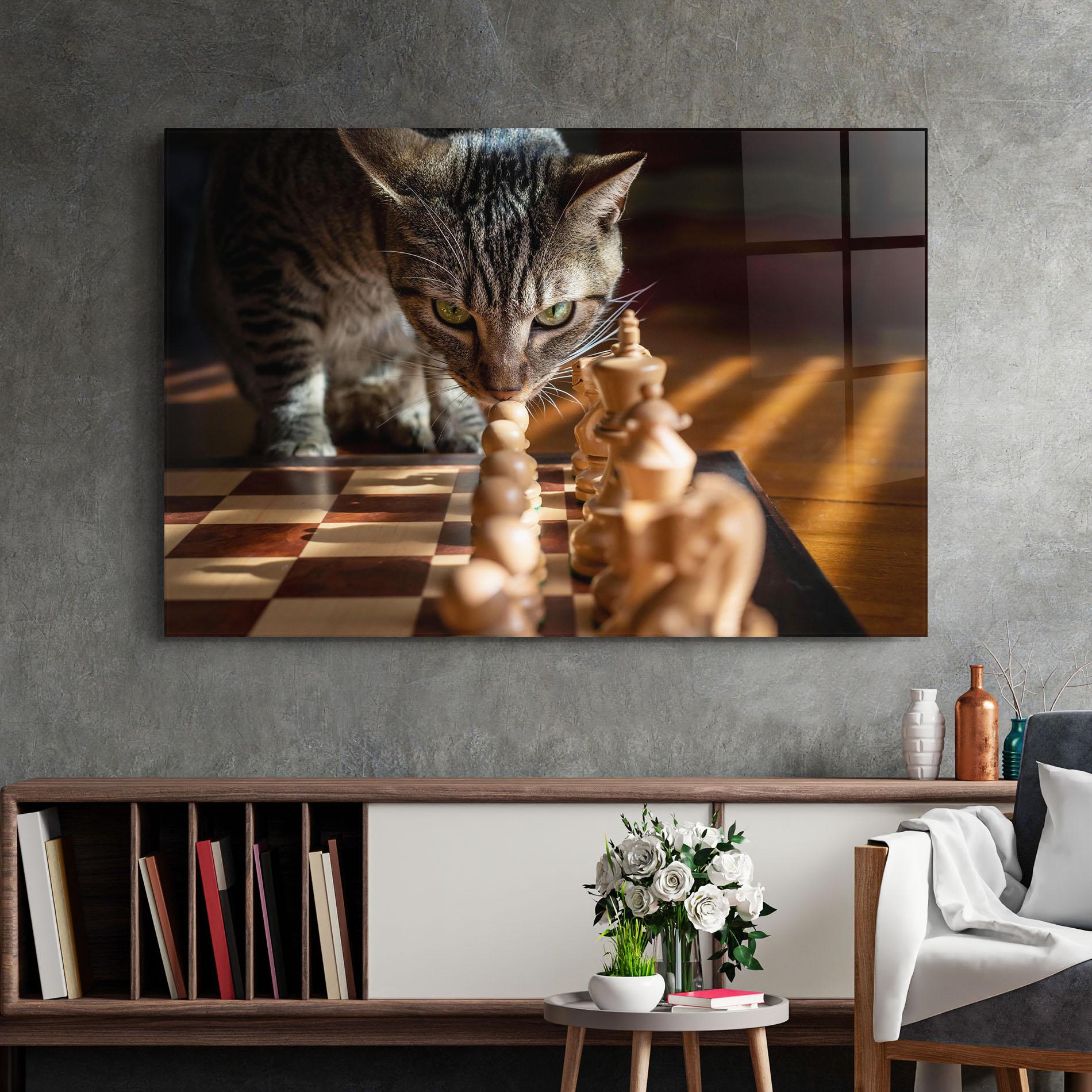 Glasbild Chess Cat mockup 2