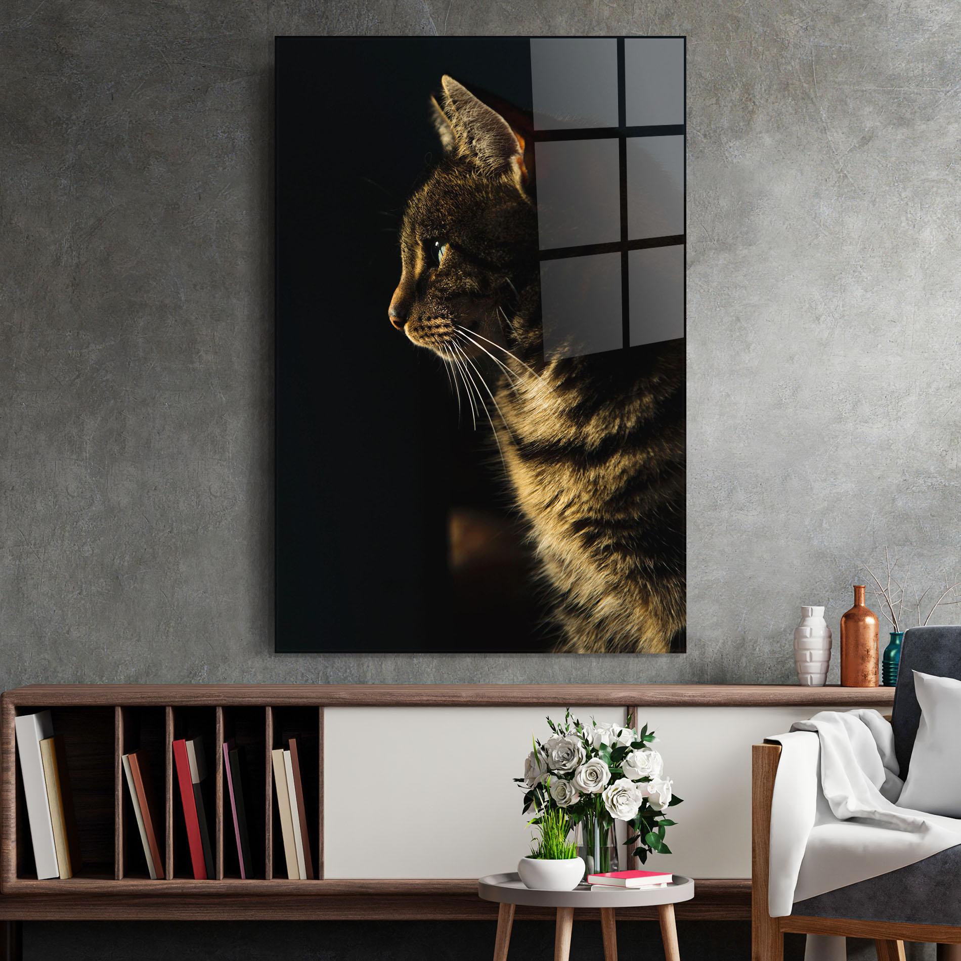 Glasbild Hunting Cat mockup 2