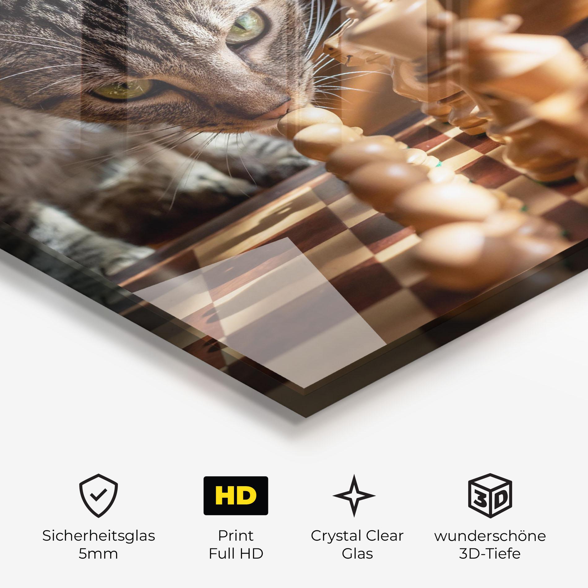 Glasbild Chess Cat mockup 3