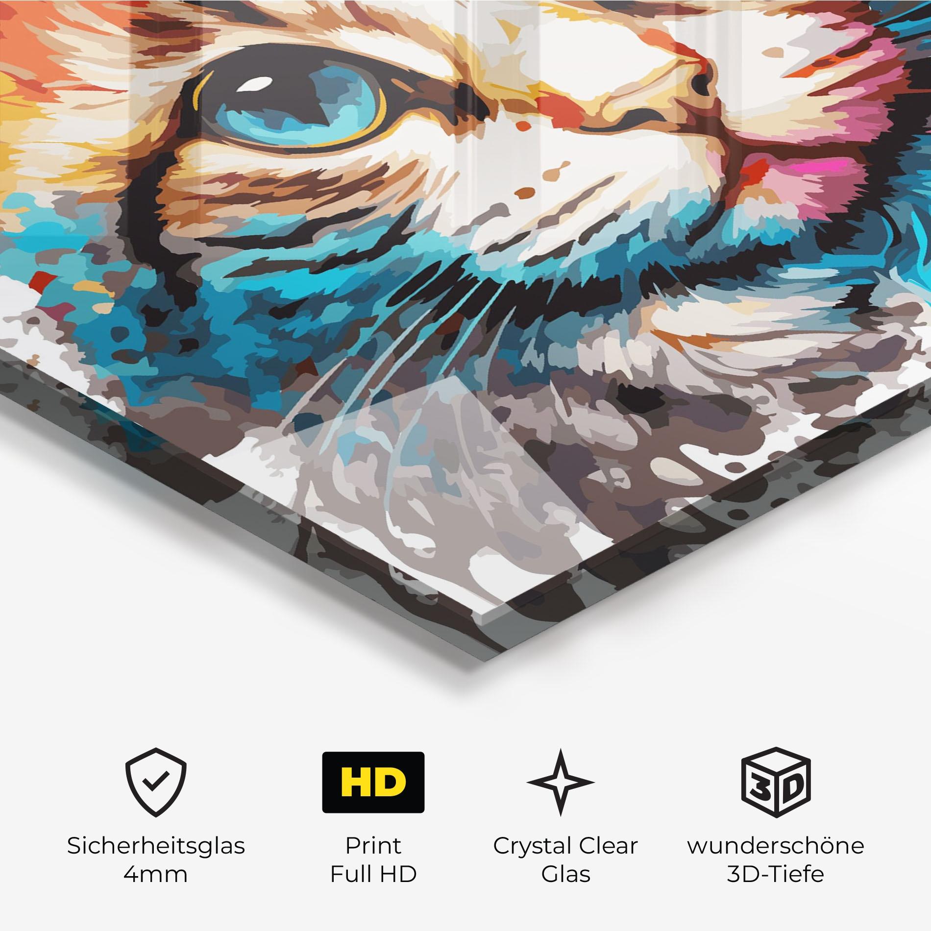 Glasbild Blue Eyes Cat mockup 3