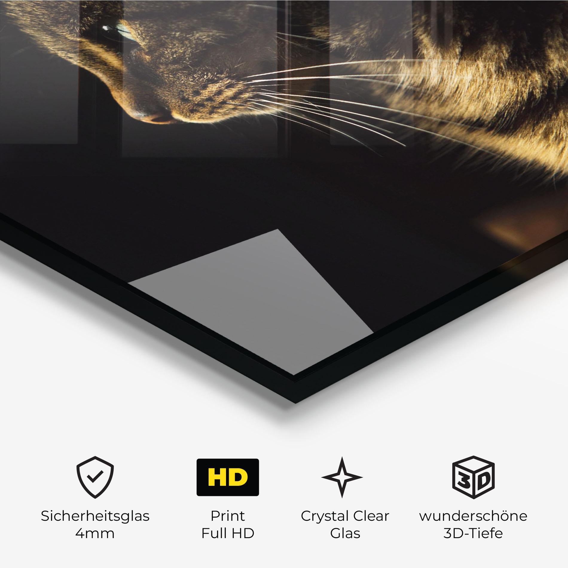 Glasbild Hunting Cat mockup 3