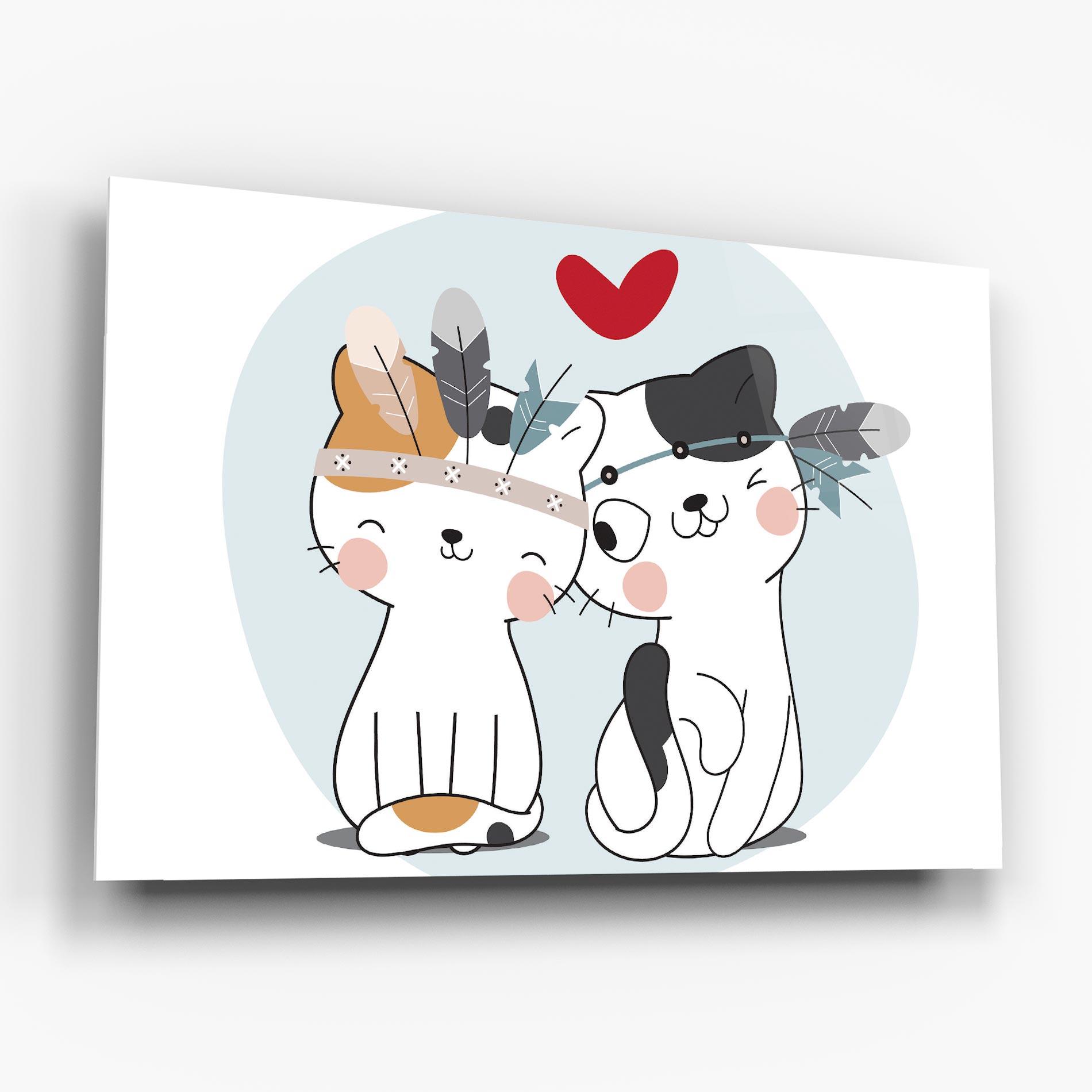 Glasbild Bff Cats mockup 6
