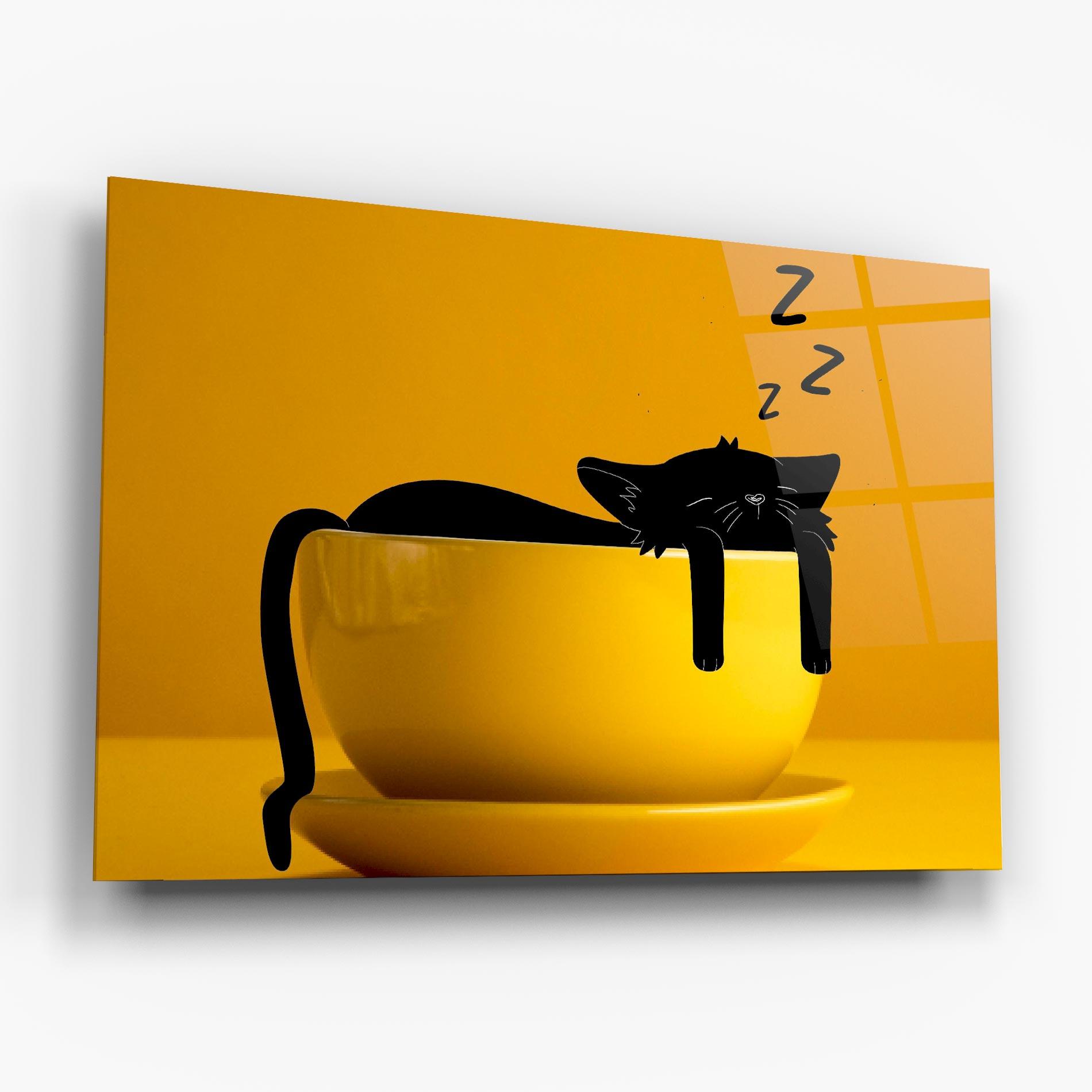 Glasbild Cat In A Cup mockup 6